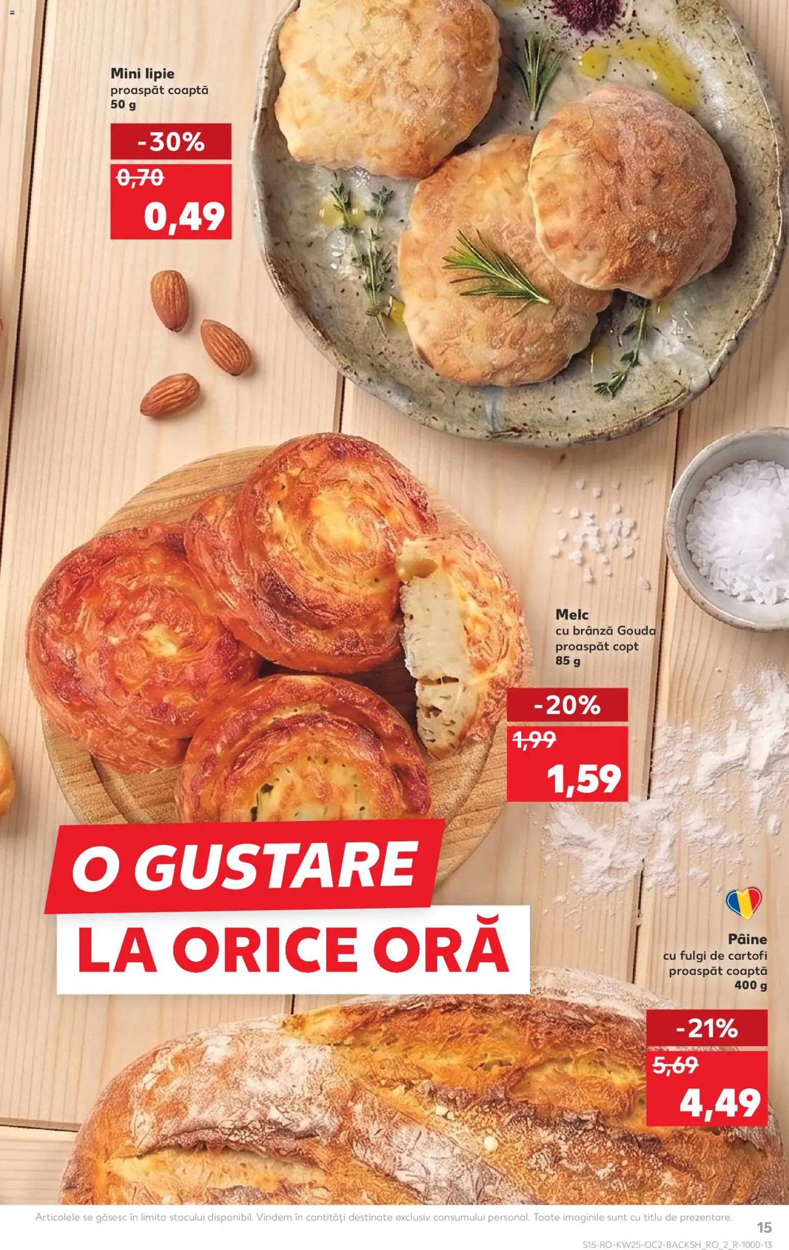 Noul catalog Kaufland – valabil de la 17.06.2026 | Pagină: 15 | Produse: Brânză, Pâine, Fulgi, Cartofi