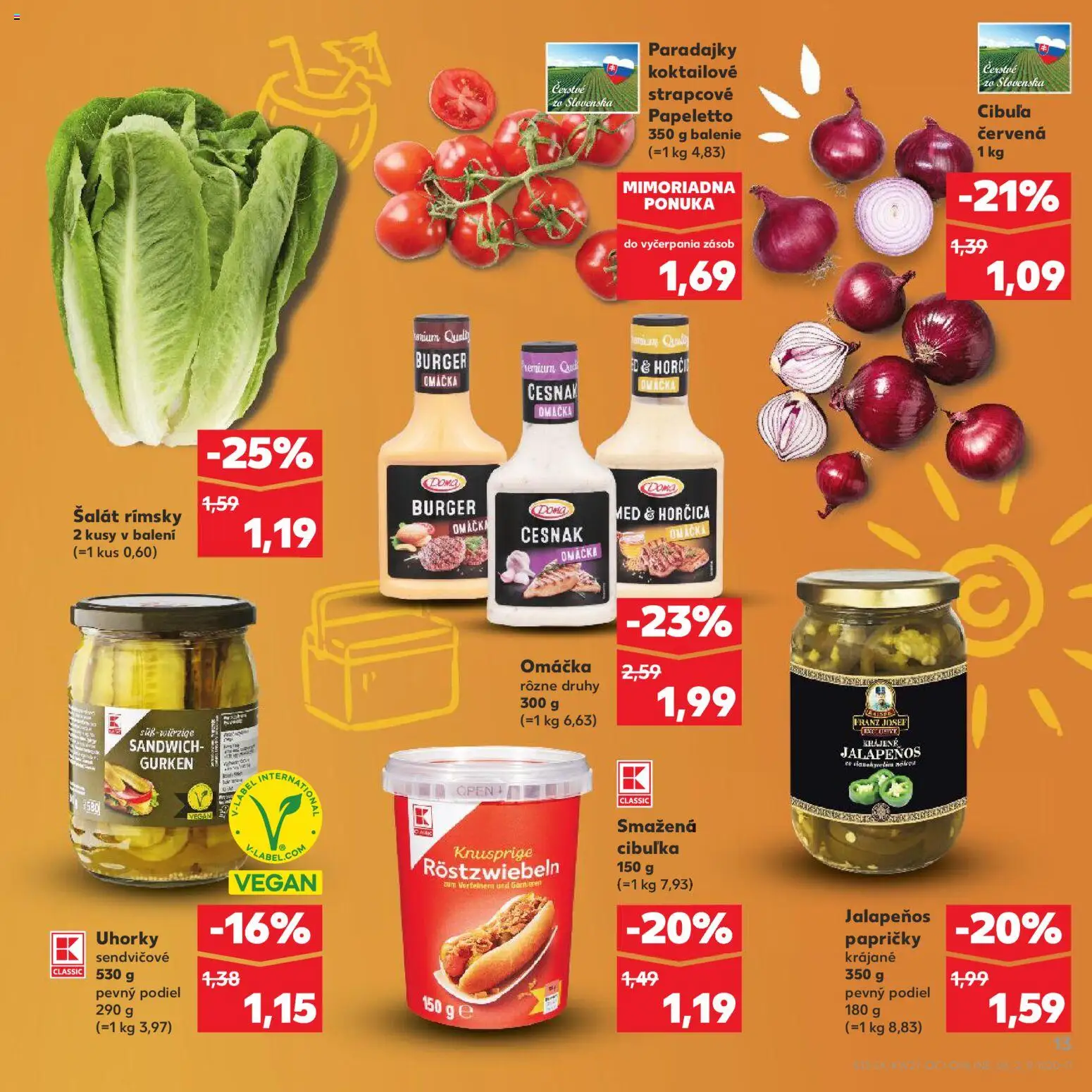 Kaufland SK akciós ujság - amely érvényes a következő dátumtól: 2026.07.01. | Oldal: 13 | Termékek: Jalapenos, Vegán