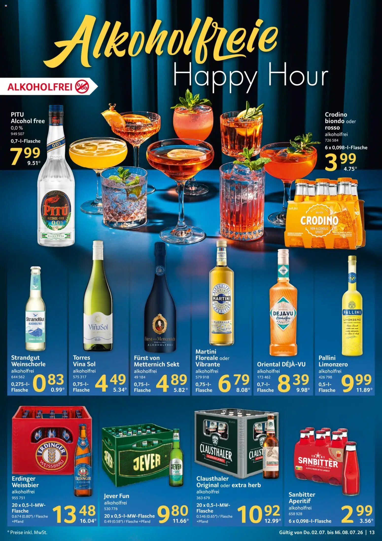 Selgros Prospekt – gültig ab 02.07.2026 | Seite: 13 | Produkte: Erdinger, Sekt, Weinschorle, Jever