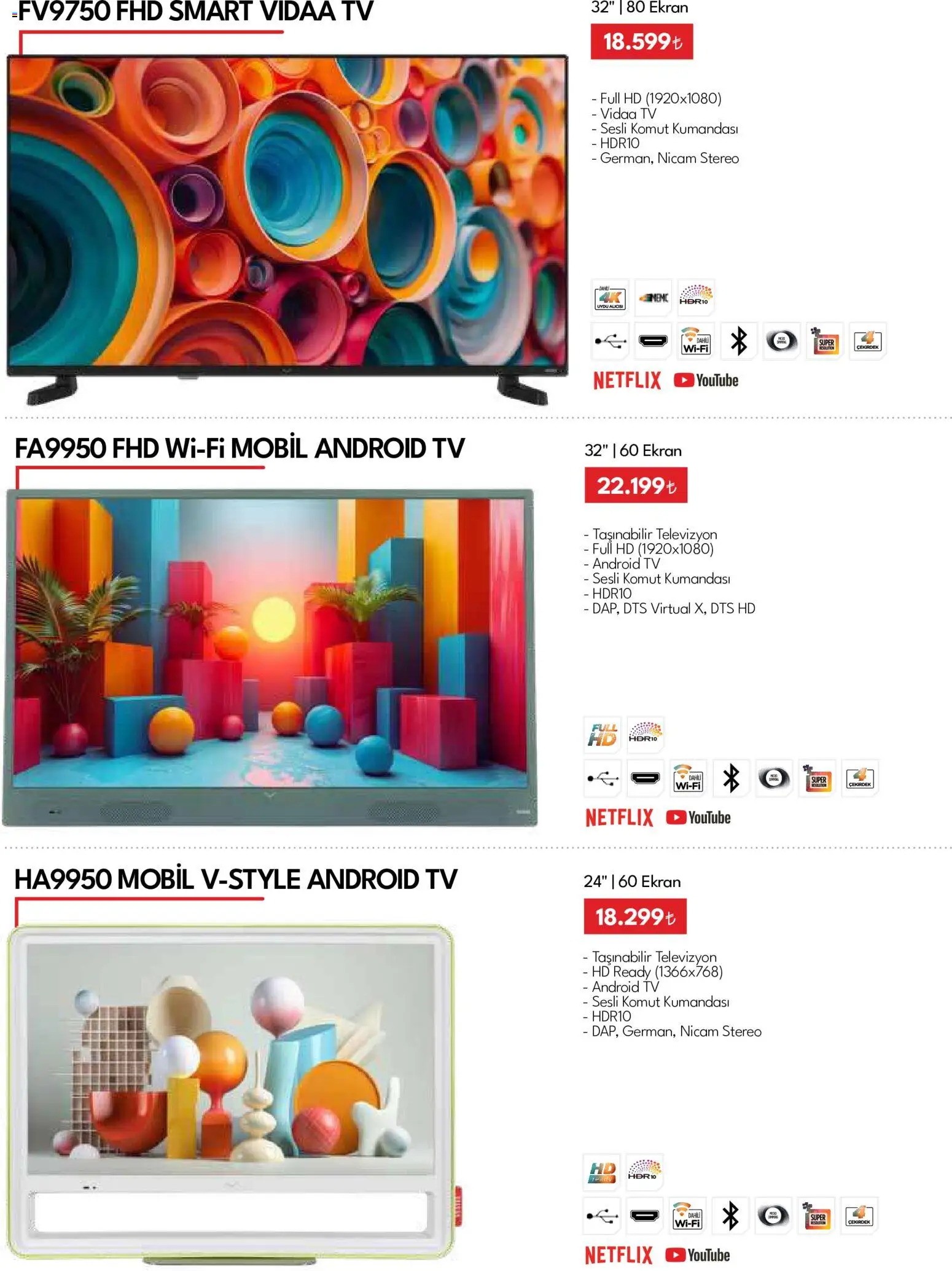 Vestel - Tüketici Elektroniği - 01 Ağustos 2026 tarihinden itibaren geçerlidir | Sayfa: 20 | Ürünler: TV, Televizyon, Uydu