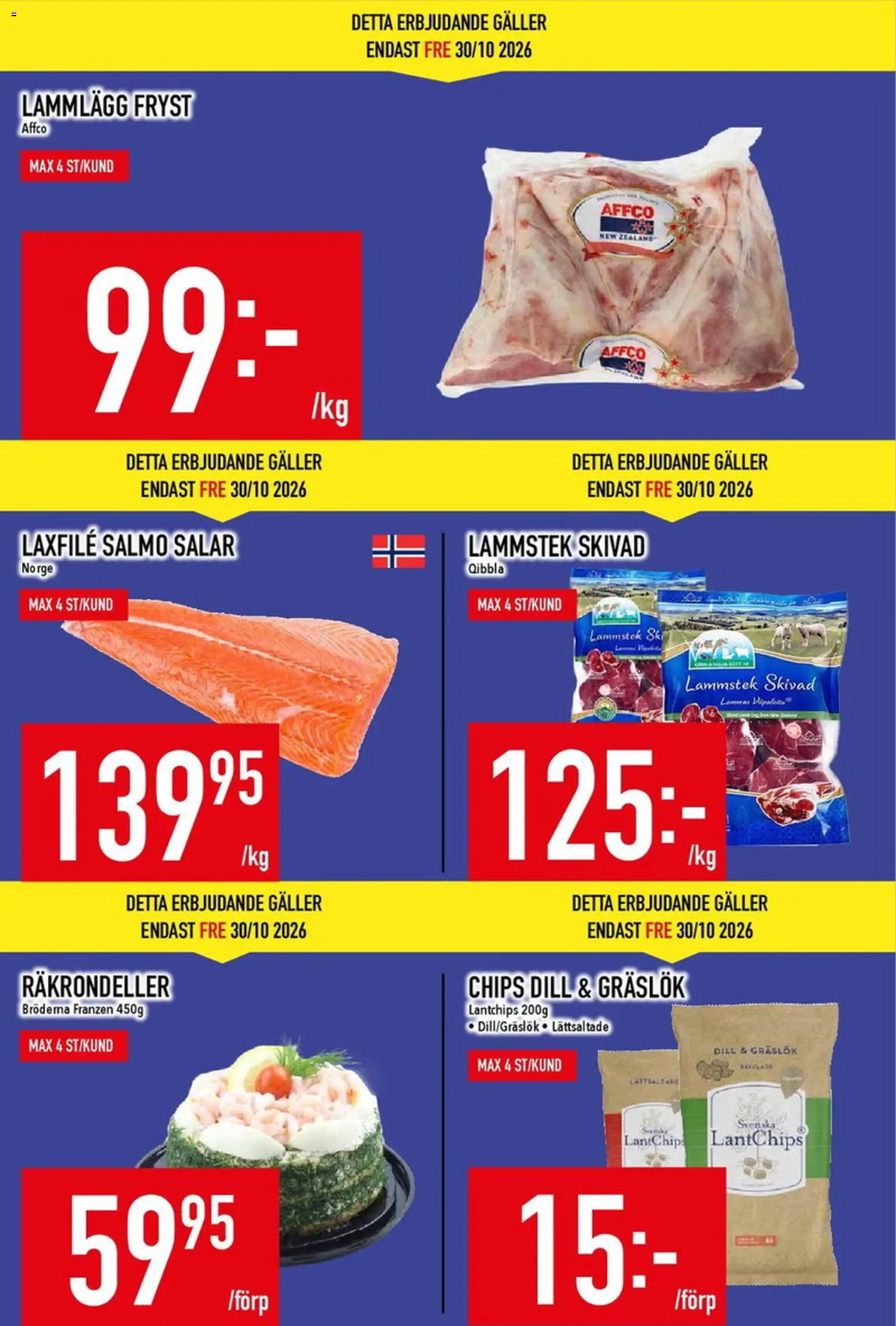 Matdax reklamblad aktuell från 26/10/2026 | Sida: 5 | Produkter: Galler, Gräslök, Chips, Laxfilé
