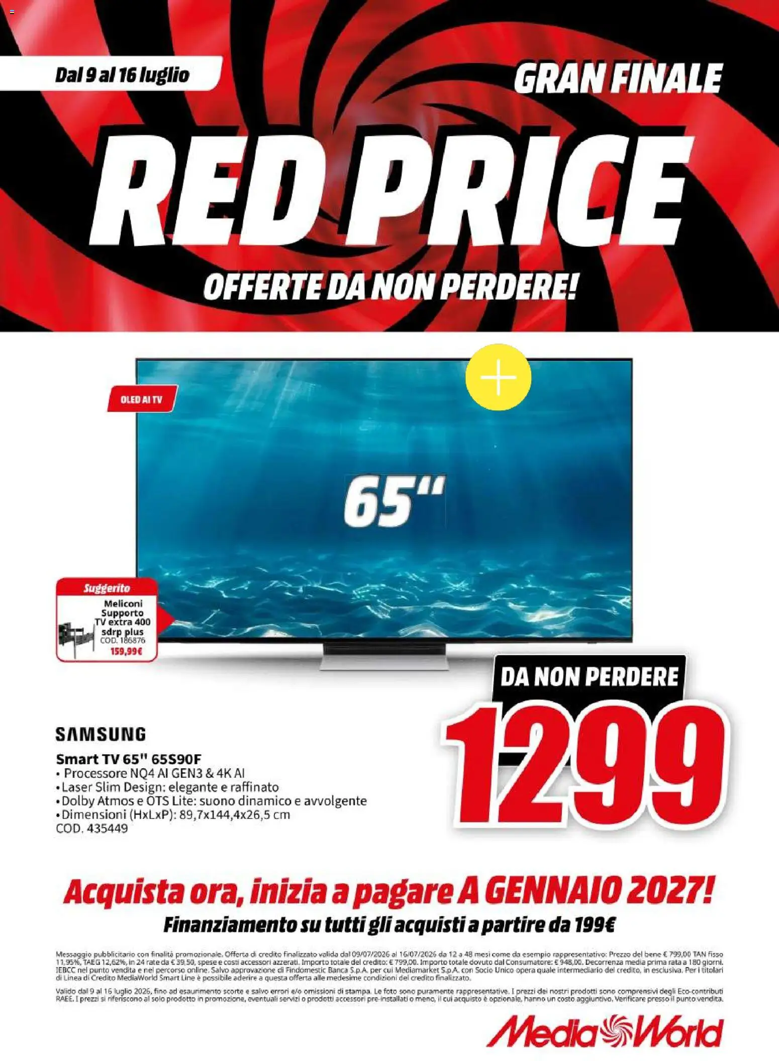 Volantino Media World del 09/07/2026 | Pagina: 5 | Prodotti: smart TV, TV, Samsung