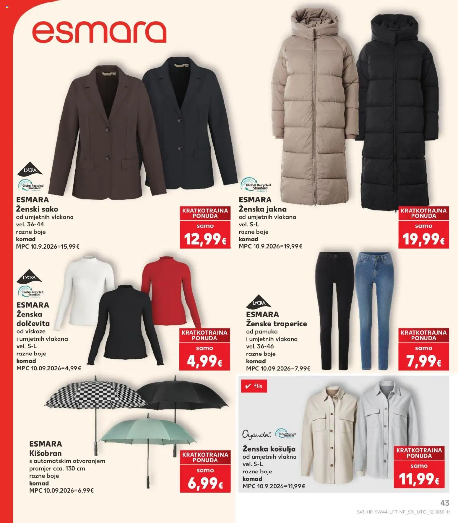 Kaufland katalog | vrijedi od 28.10.2026 | Stranica: 43 | Proizvodi: Košulja, Jakna, Kišobran, Traperice