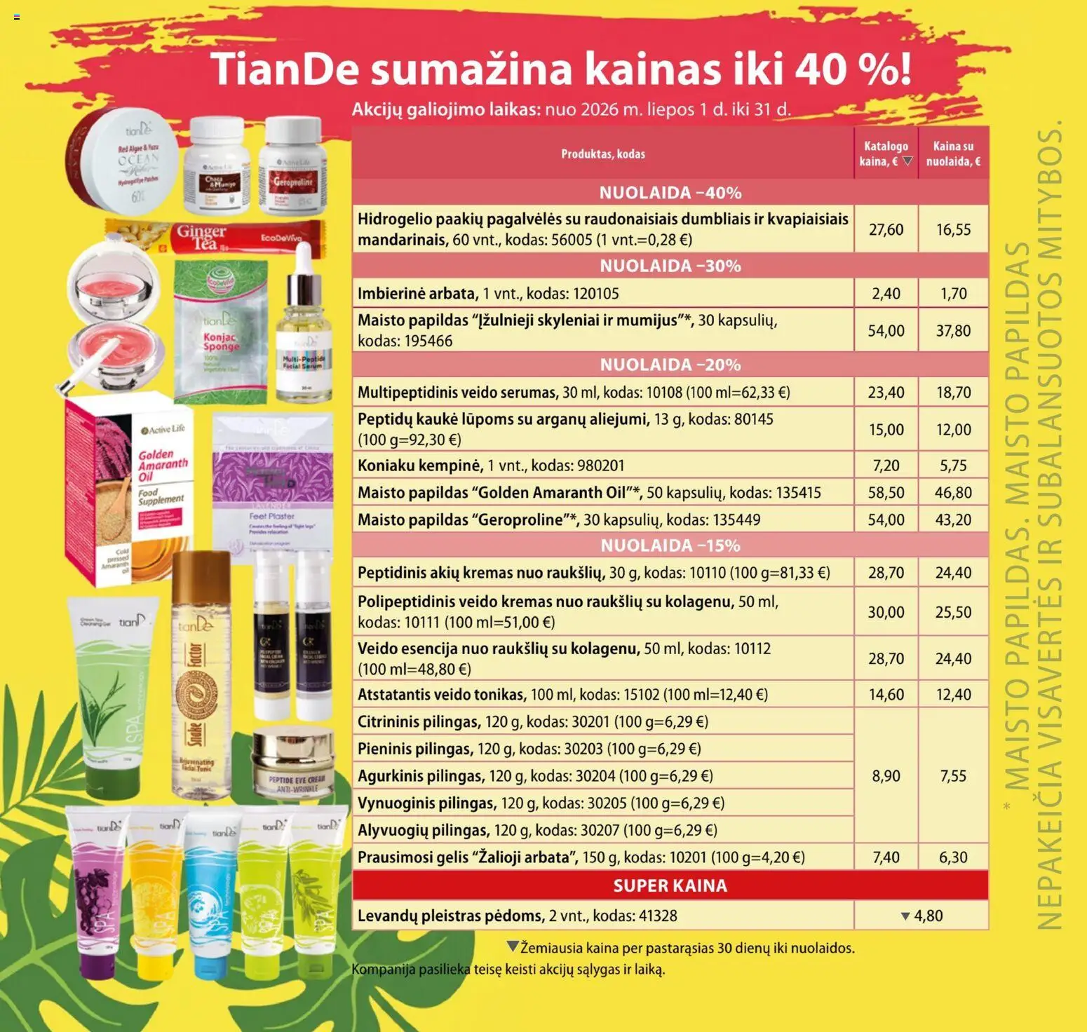 TianDe akcijos nuo 2026.07.01 | Puslapis: 4 | Prekių: Kremas, Kaukė
