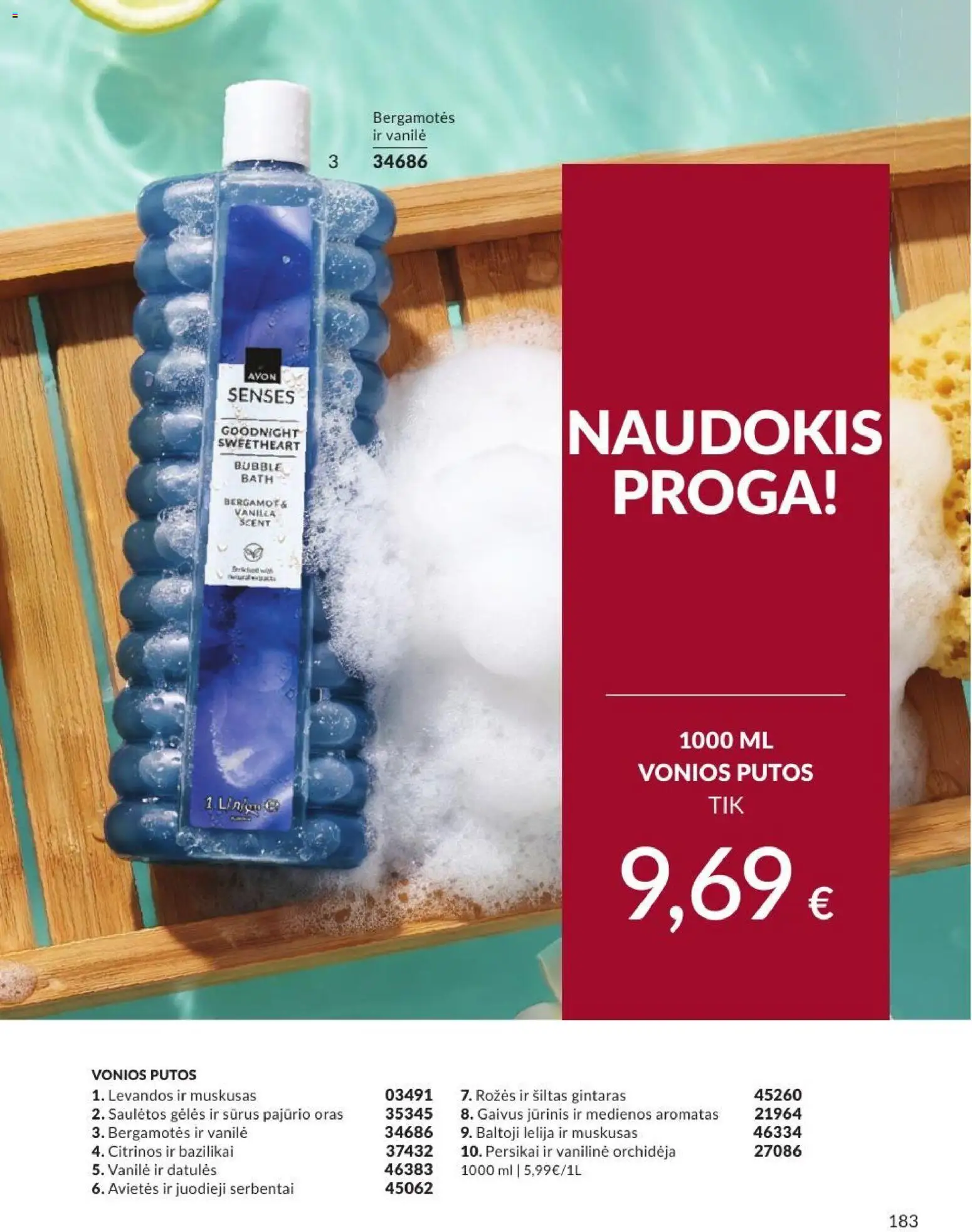 AVON akcijos nuo 2026.09.01 | Puslapis: 183 | Prekių: Putos, Vonios putos, Vanilė