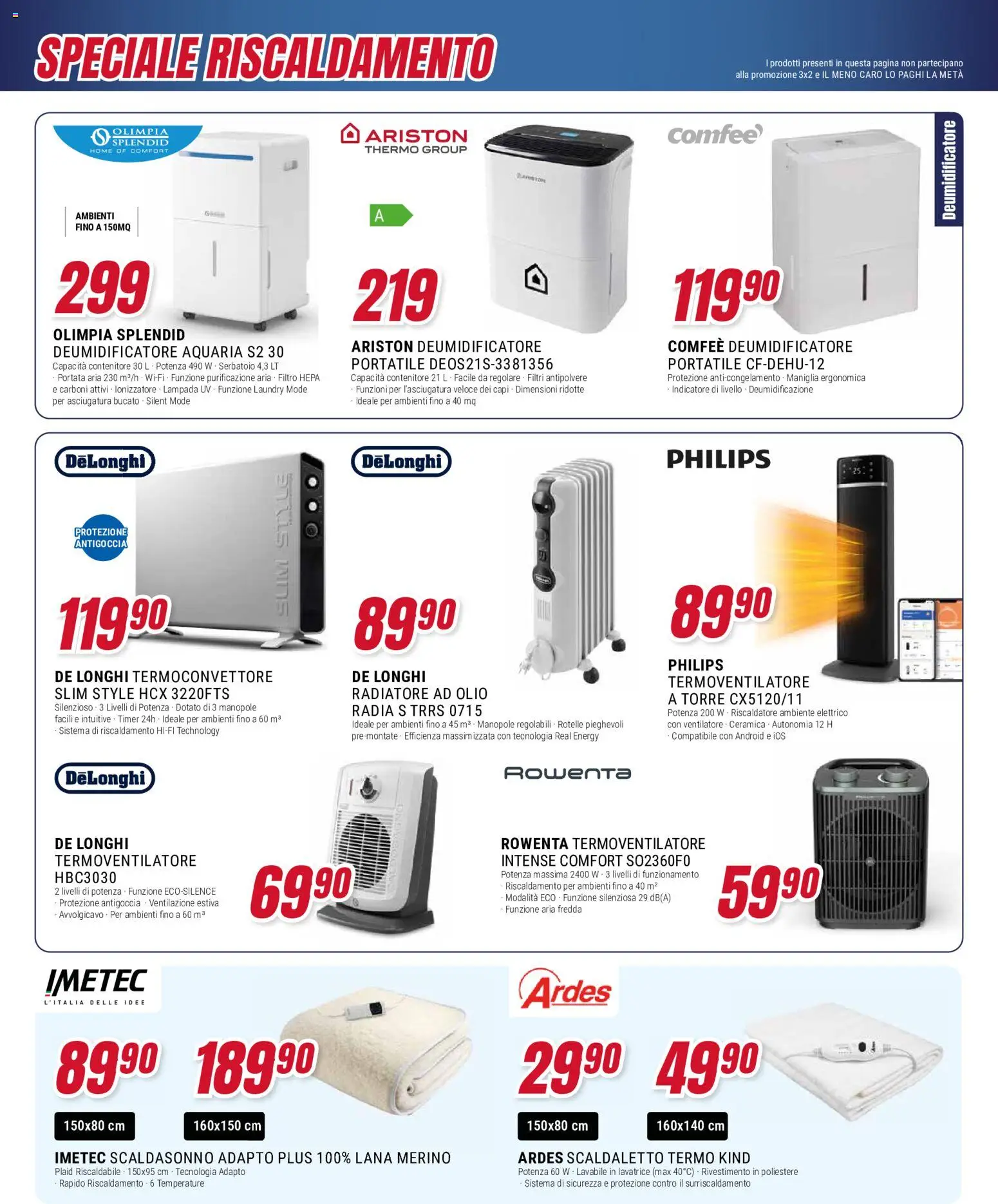 Volantino Trony del 29/10/2026 | Pagina: 24 | Prodotti: Ventilatore, Deumidificatore, Filtro HEPA, Lampada