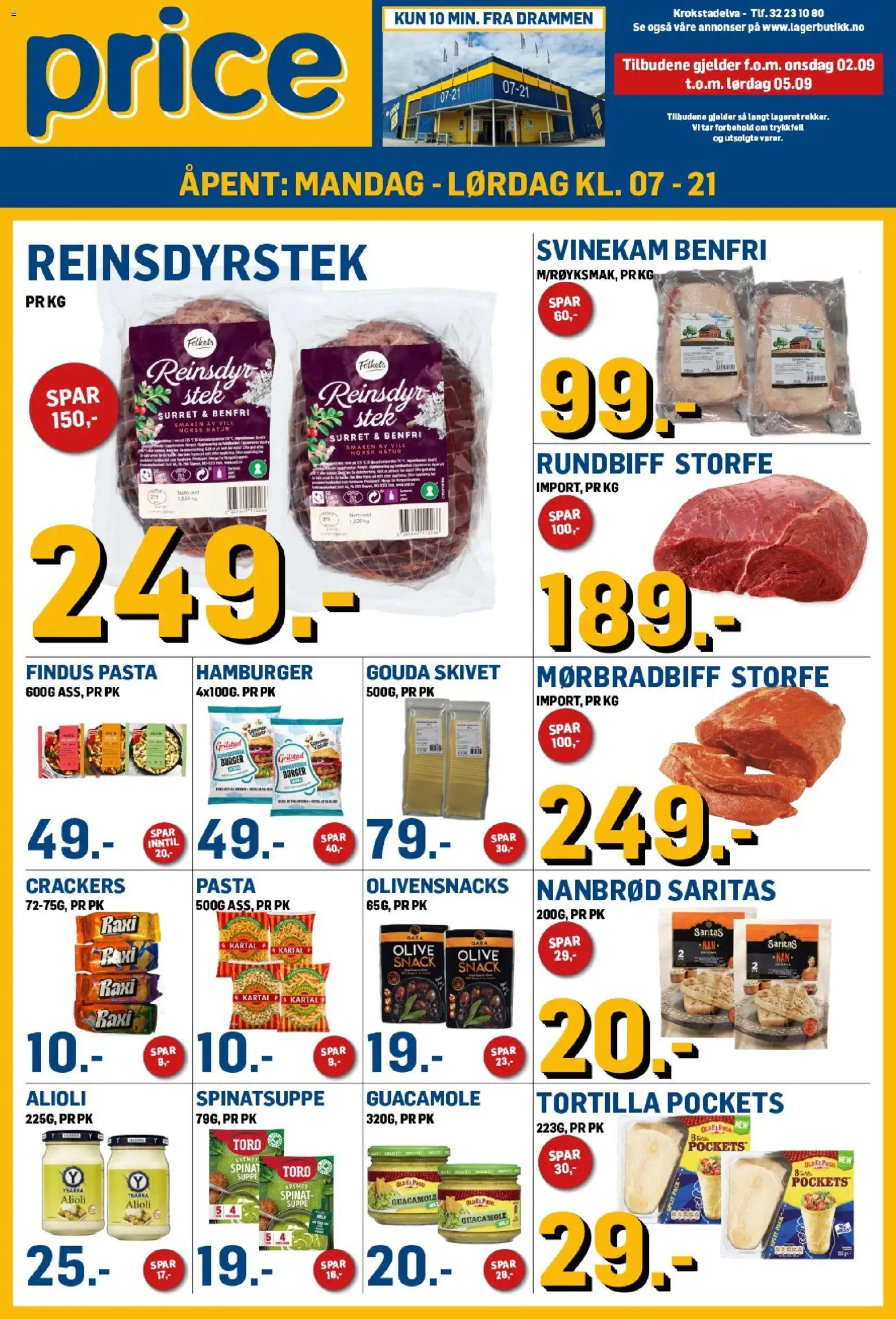 {H1} | Side: 5 | Produkter: Gouda, Hamburger, Tortilla, Spinat