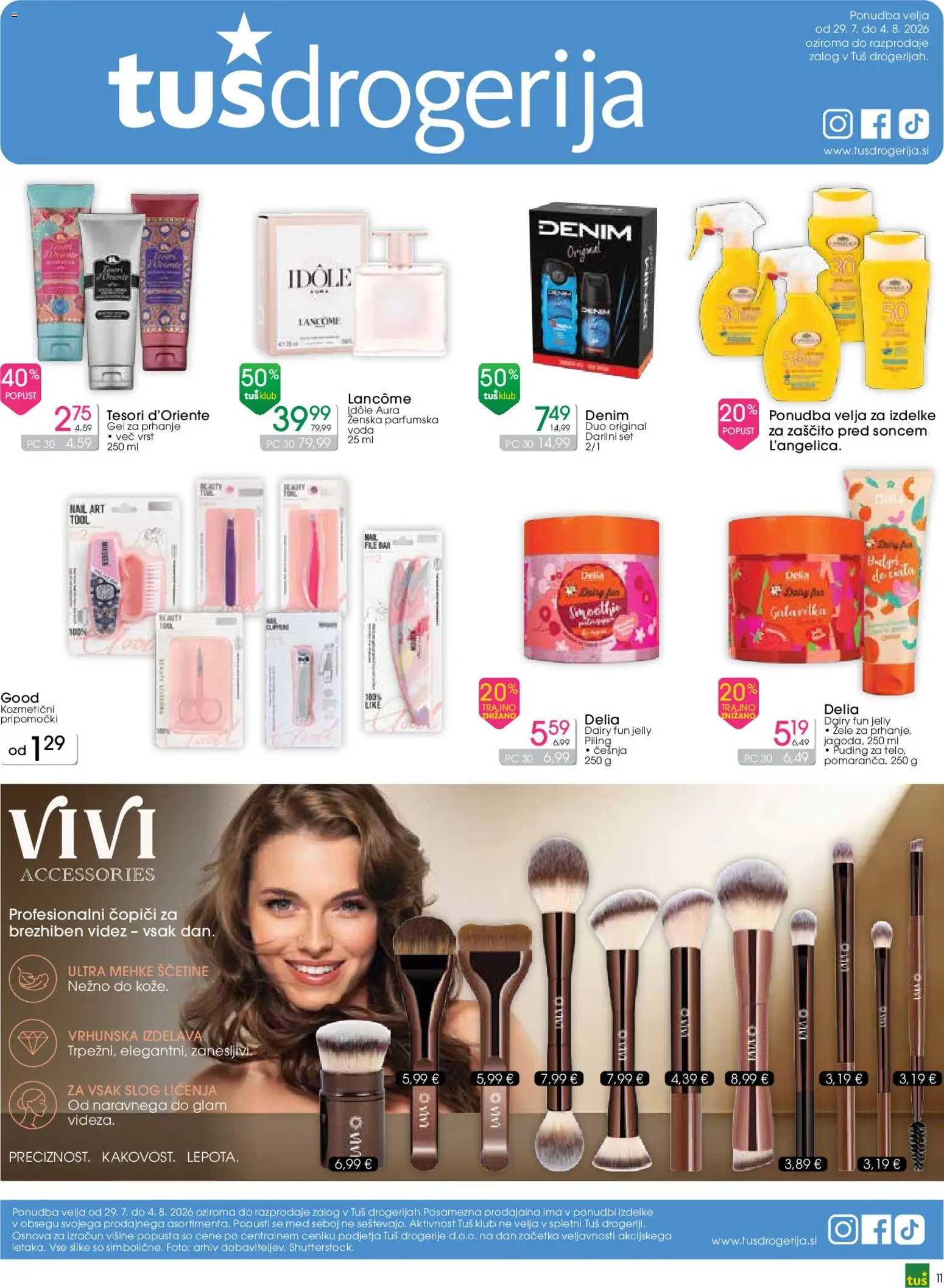 Novi Tuš katalog ponudbe – veljaven od 29.07.2026 | Stran: 11 | Izdelki: Gel za prhanje, Puding, Piling, Voda