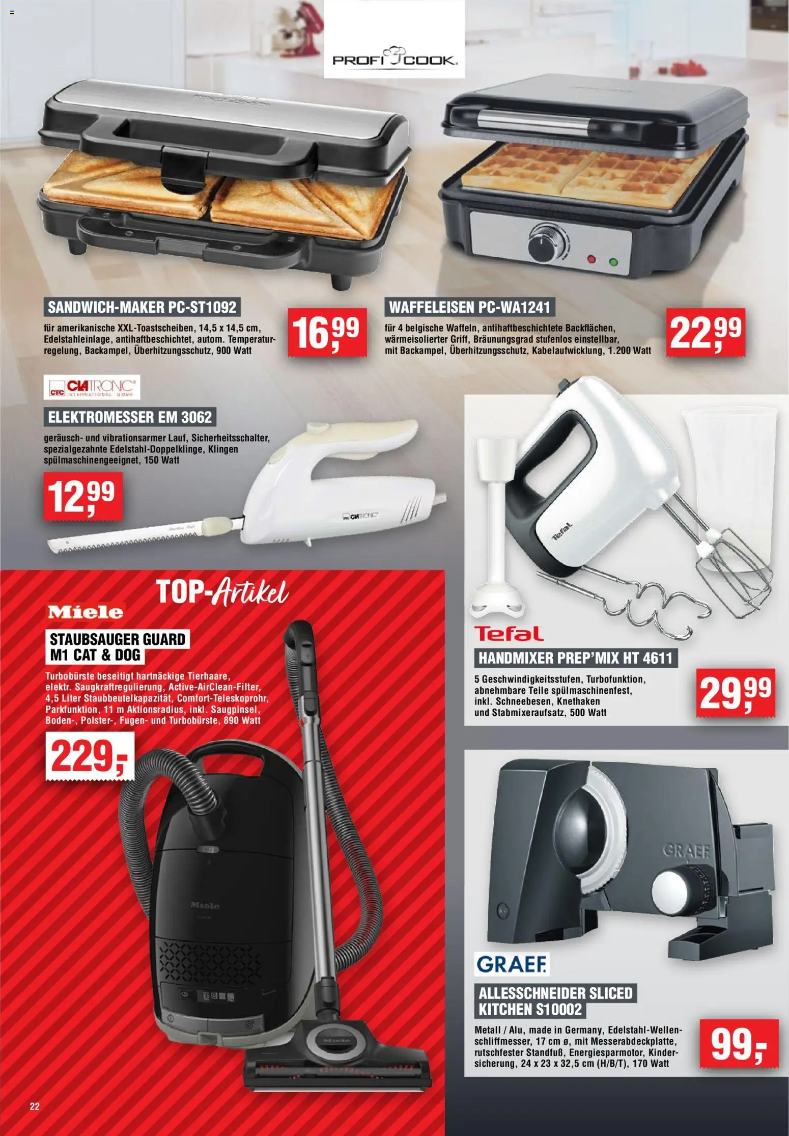 Handelshof Prospekt – gültig ab 22.10.2026 | Seite: 22 | Produkte: Miele, Staubsauger, Handmixer, Waffeleisen
