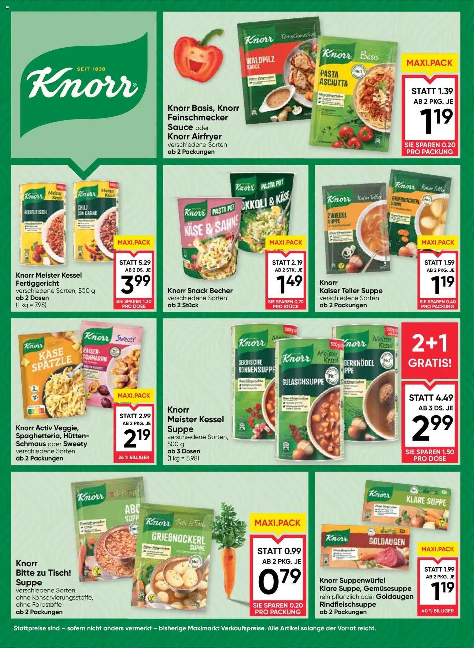 Maximarkt Flugblatt gültig ab 15.10.2026 | Seite: 6 | Produkte: Pasta, Sahne, Chili, Tisch