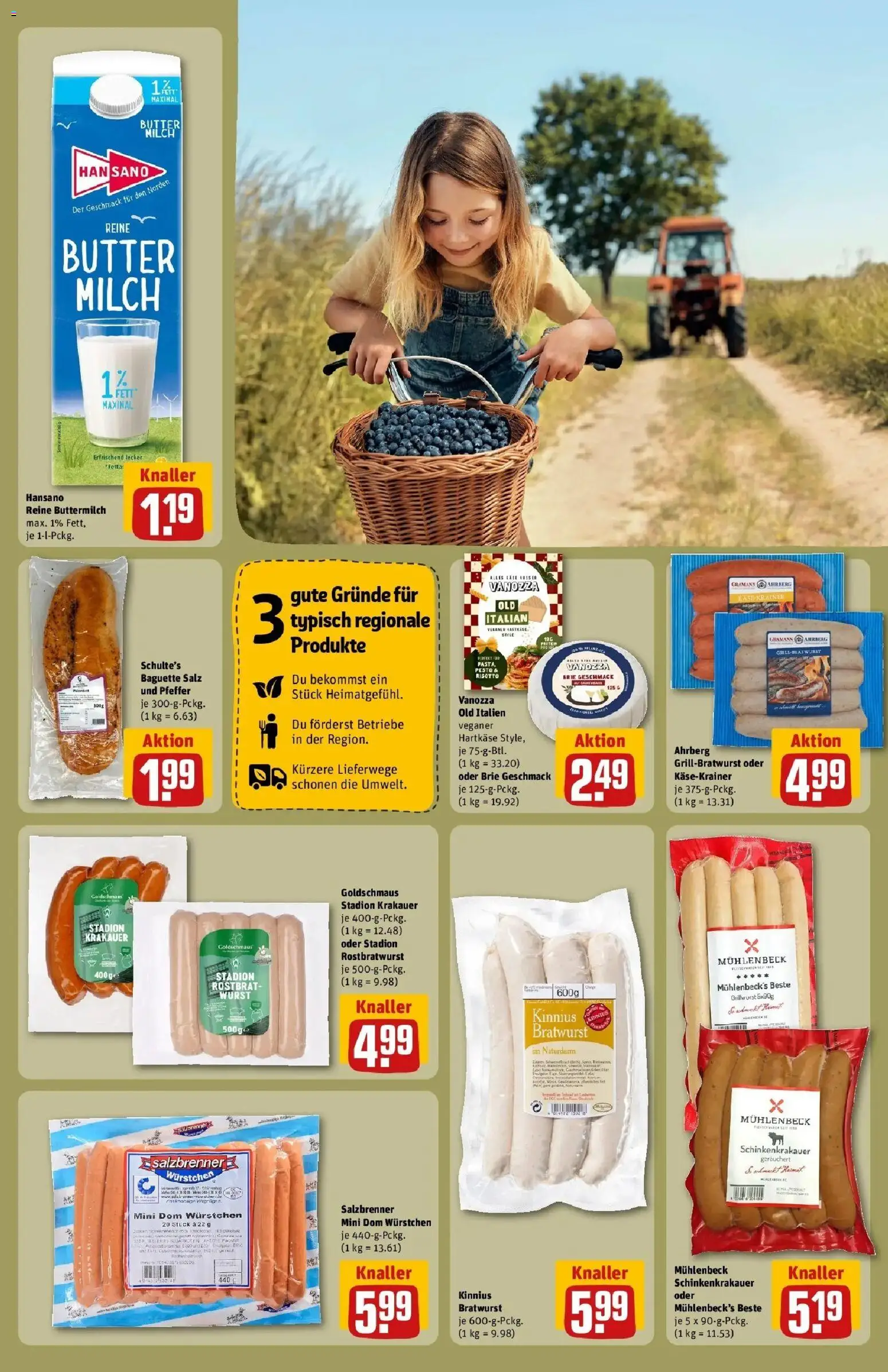 REWE Prospekt ab 24.08.2026 zum Blättern » Angebote | Seite: 21 | Produkte: Bratwurst, Baguette, Pfeffer, Pasta