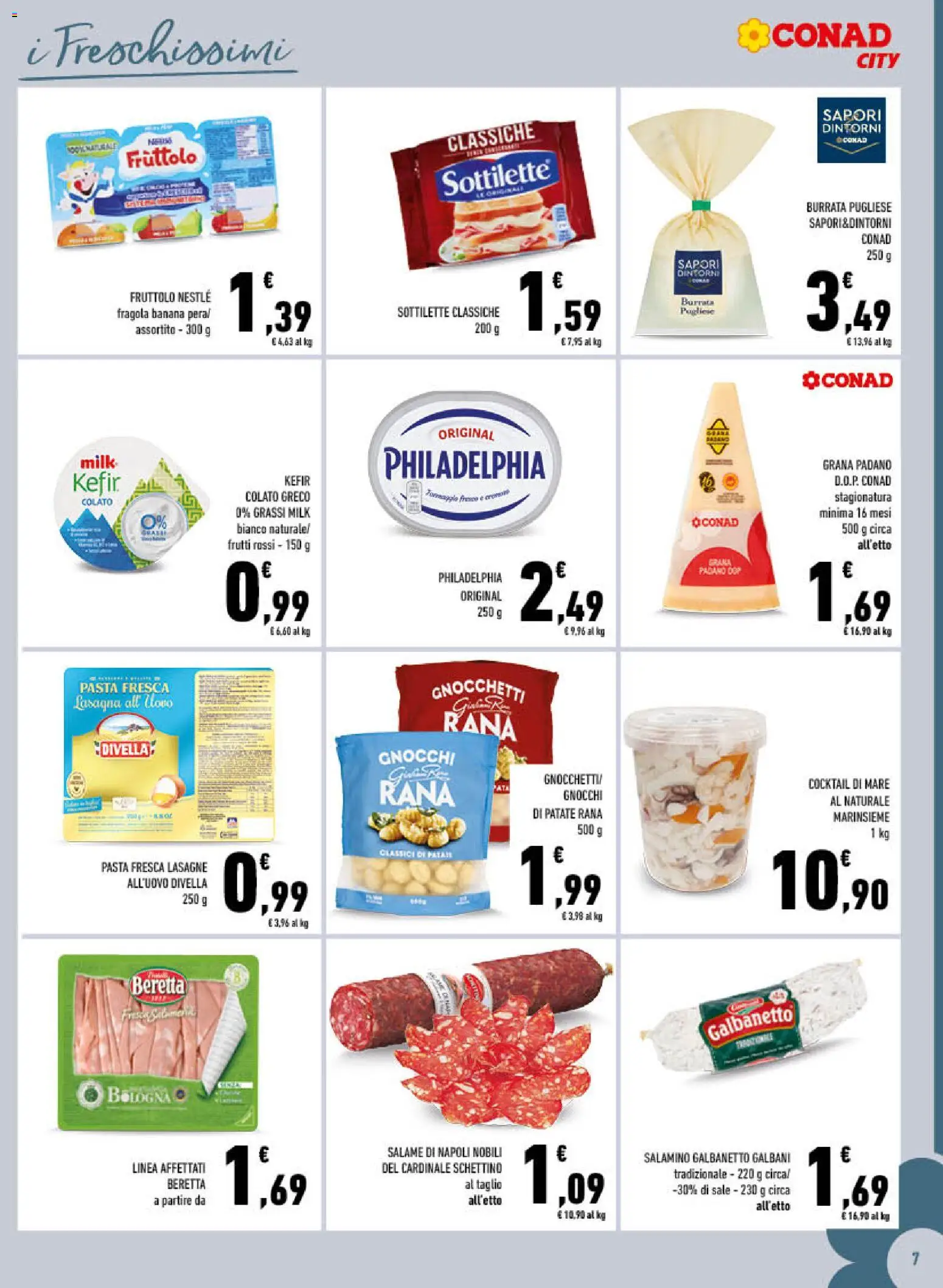 Volantino Conad del 10/08/2026 | Pagina: 7 | Prodotti: Salame, Patate, Sale, Gnocchetti