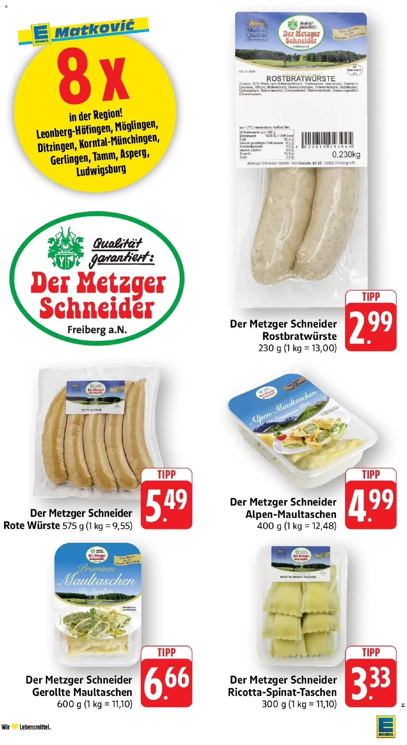 Edeka Prospekt Ditzingen (ab 21.09.2026) » Angebote Online | Seite: 14 | Produkte: Zucker, Maultaschen