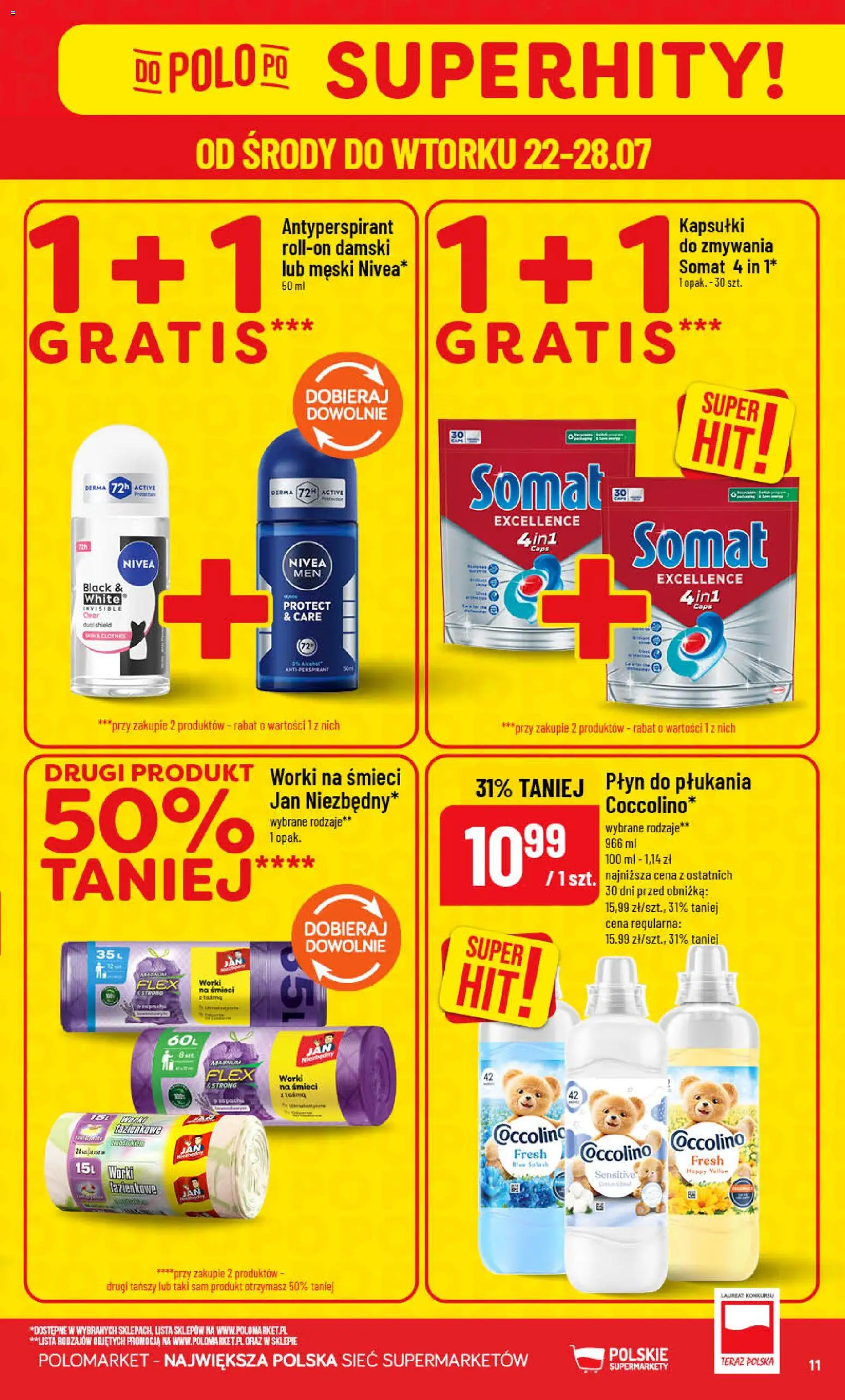 POLOmarket gazetka od 22.07.2026 | Strona: 11 | Produkty: Coccolino, Antyperspirant
