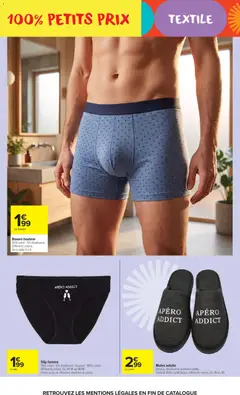 Carrefour Market - Prévisualisation de Carrefour Market 100% petits prix valide à partir de 25/08/2026 | Page: 11 | Produits: Mules, Coton, Boxers, Boxers homme
