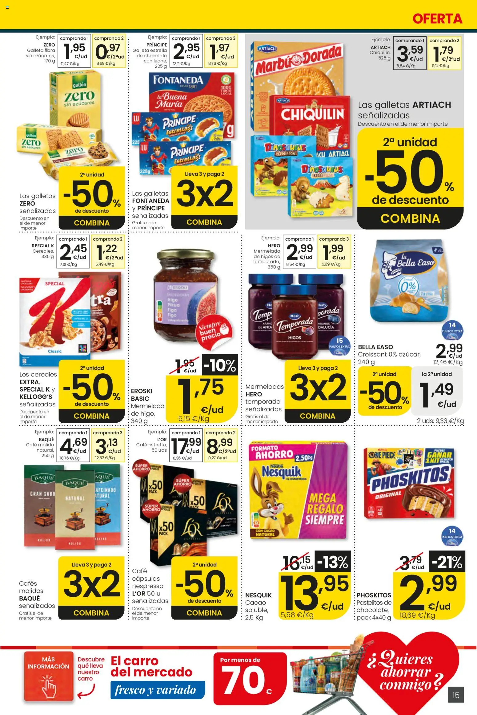Eroski Ofertones de verano Center │ válido desde el 11.06.2026 | Página: 15 | Productos: Café, Café molido, Croissant, Cereales
