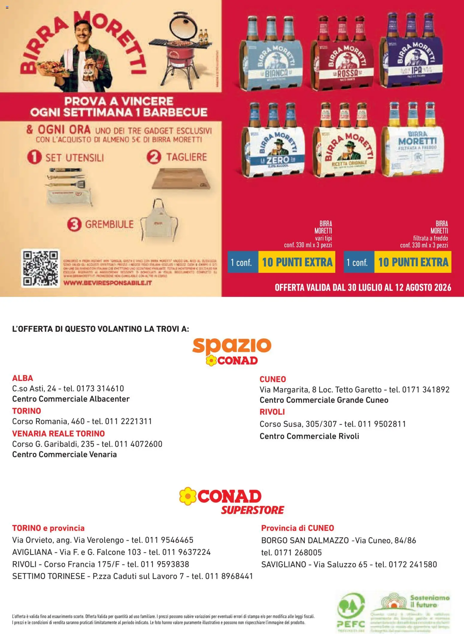 Volantino Conad del 16/07/2026 | Pagina: 16 | Prodotti: Birra, Birra Moretti, Stampa, Grembiule