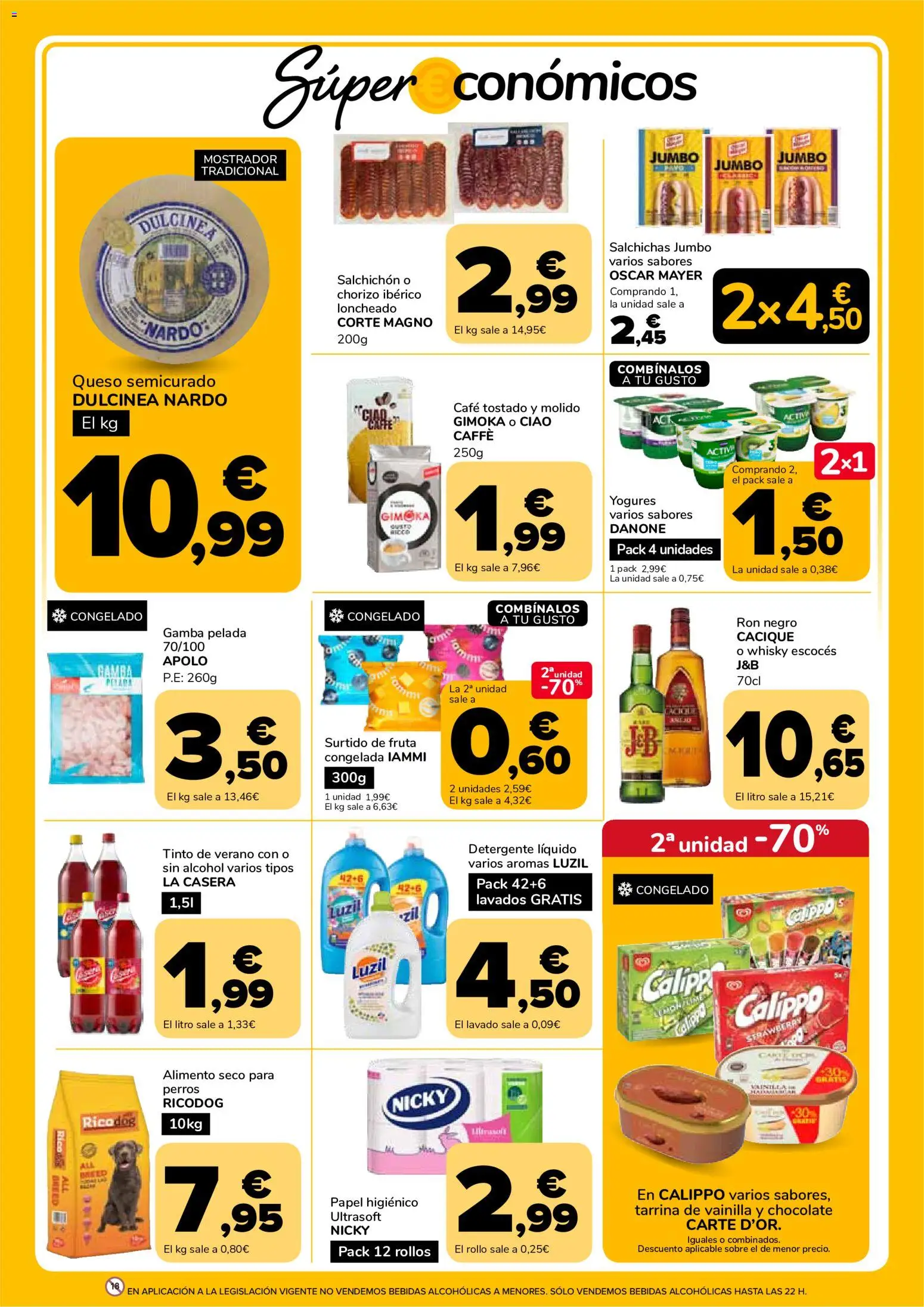 Supeco folleto │ válido desde el 18.06.2026 | Página: 2 | Productos: Detergente, Queso, Café, Whisky