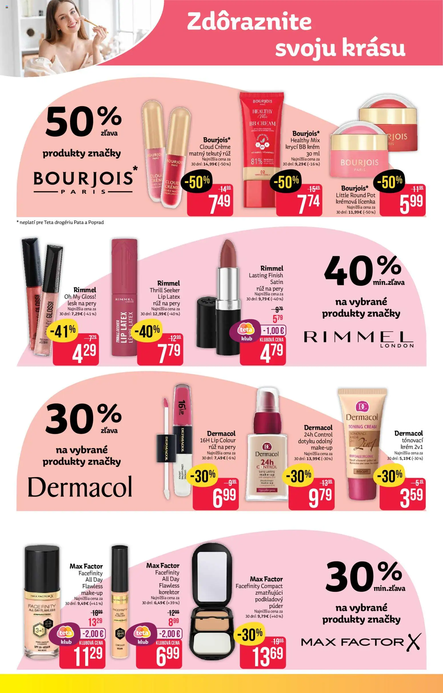 Nové Teta drogerie akcie – leták je platný od 03.08.2026 | Strana: 2 | Produkty: Korektor, Lícenka, Lesk na pery, Krém