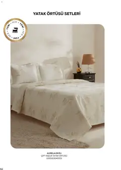 01.03.2026 tarihinden itibaren geçerli olan Karaca Home kataloğu önizlemesi | Sayfa: 56 | Ürünler: Yatak, Yatak örtüsü