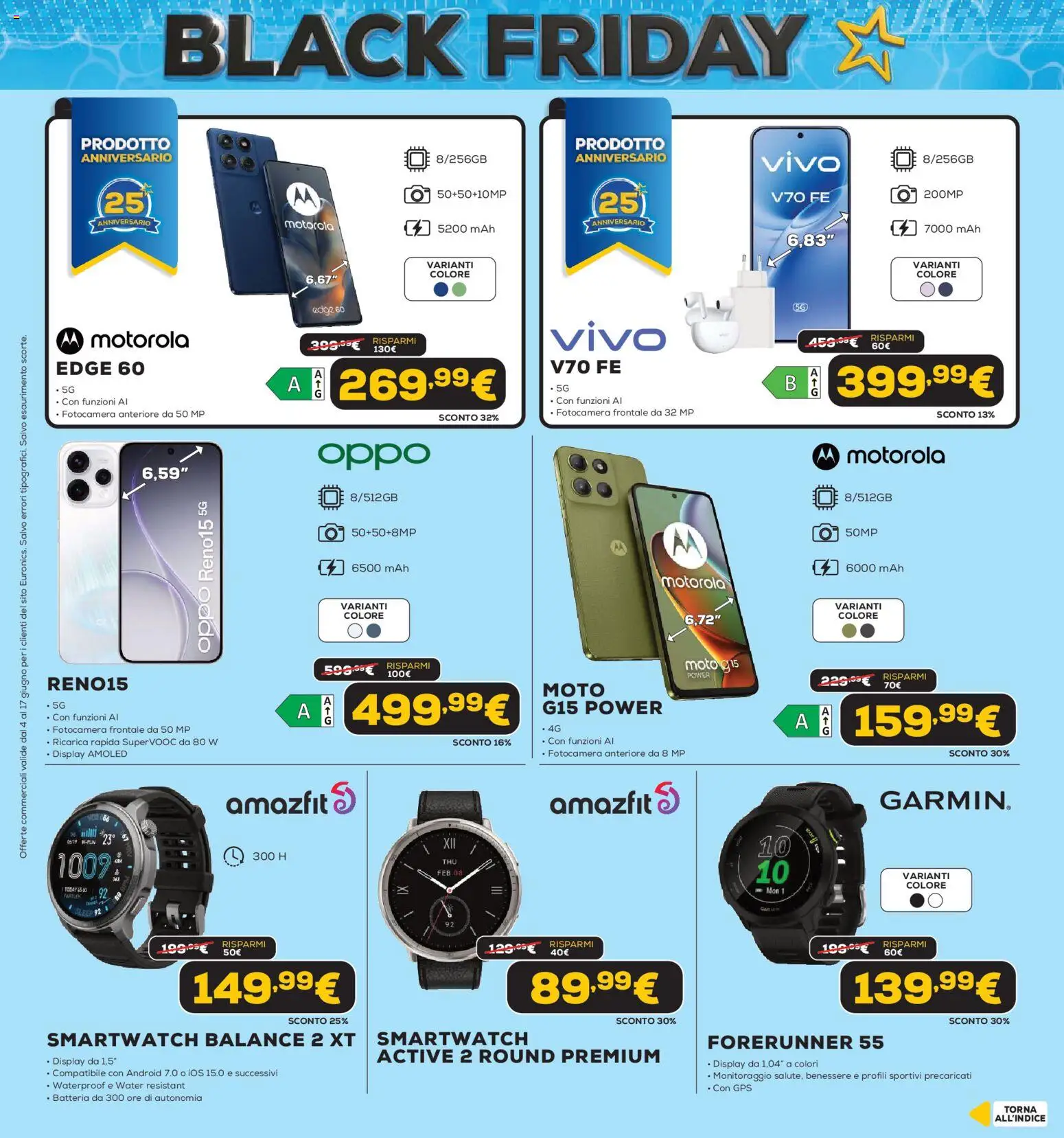 Volantino Euronics del 04.06.2026 | Pagina: 5 | Prodotti: Fotocamera, Smartwatch, Batteria
