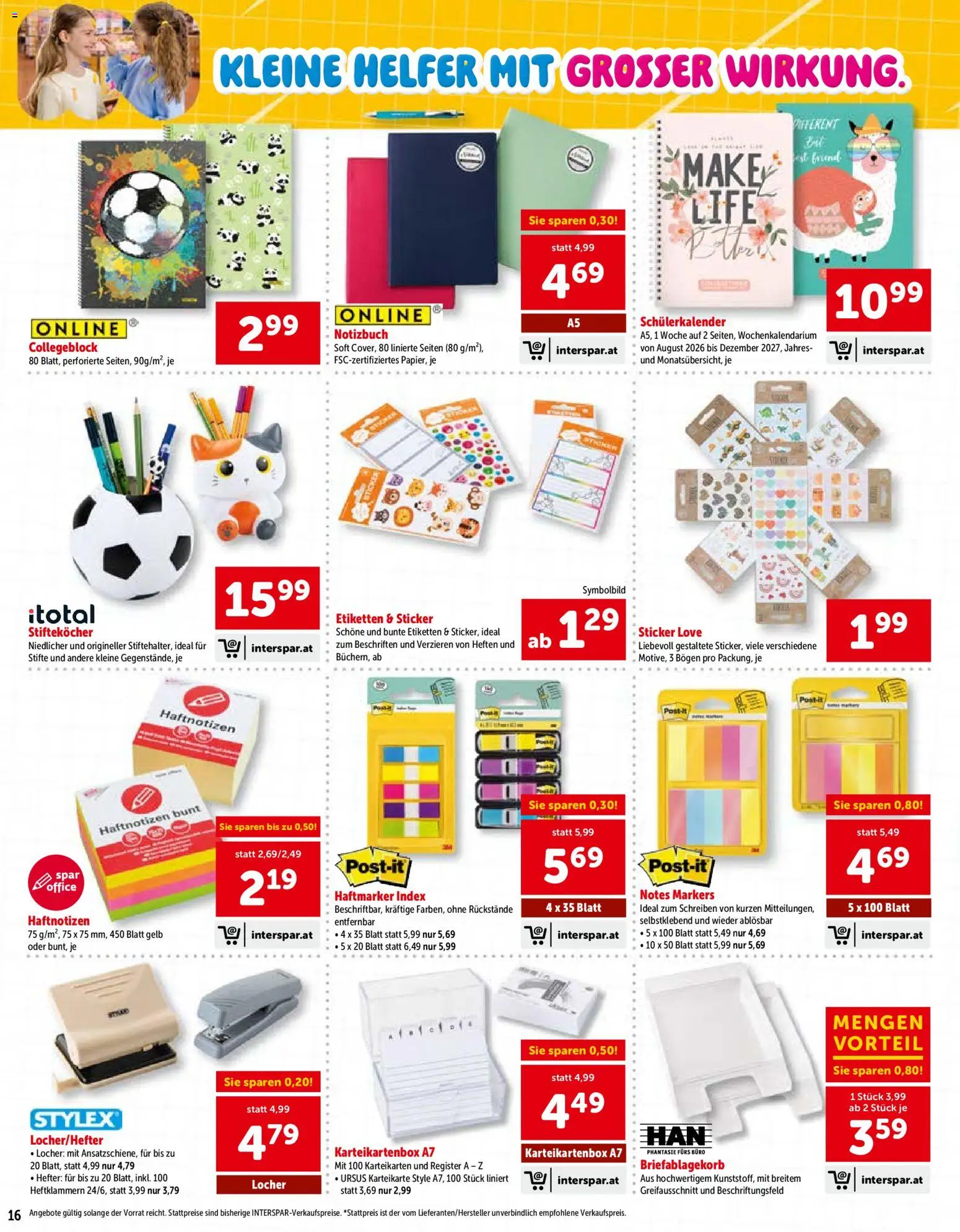 Interspar So Macht Schule Spass gültig ab 25.06.2026 | Seite: 16 | Produkte: Notizbuch