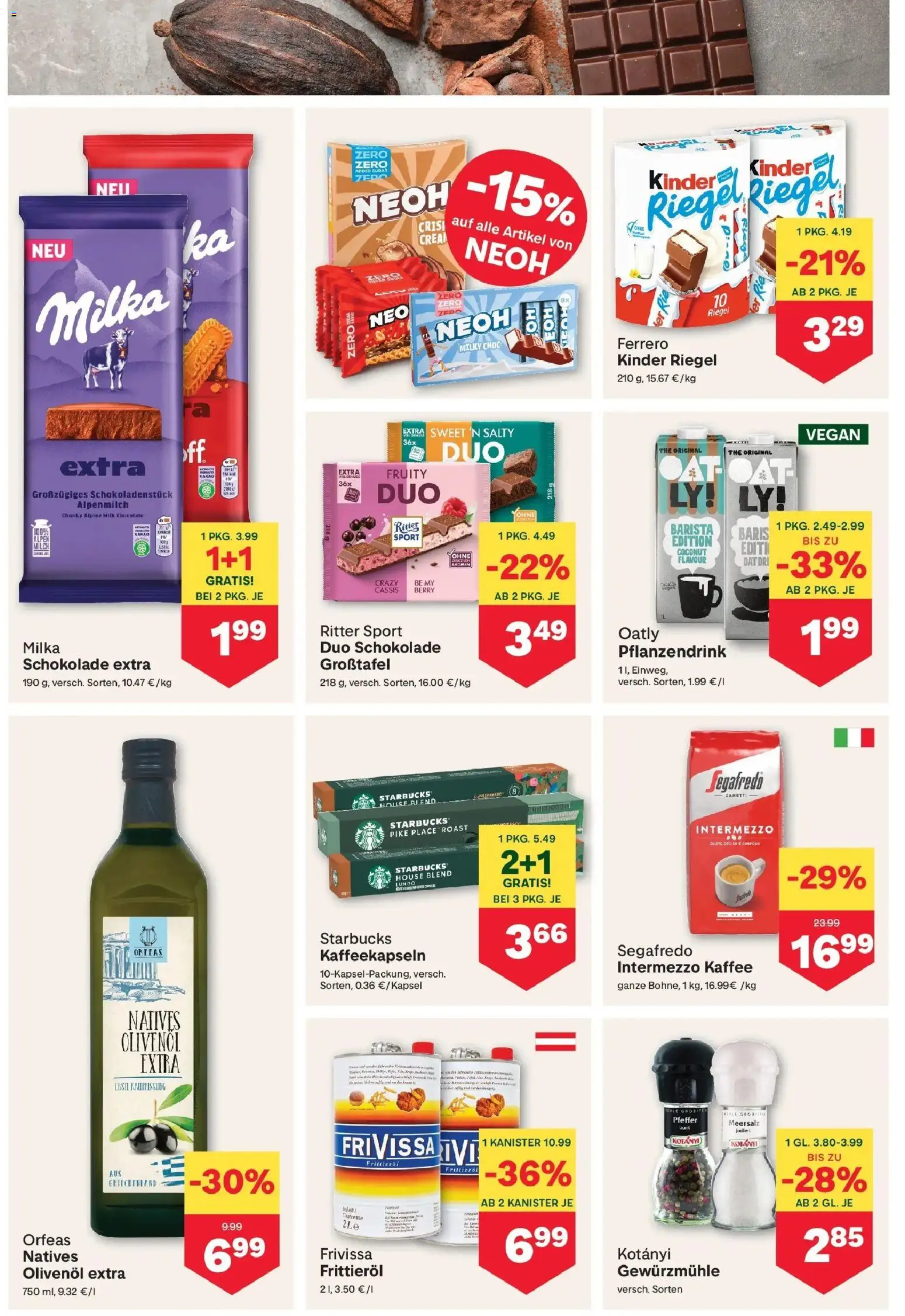 MPREIS Saalbach von 17.09.2026 - Aktuelle Angebote | Seite: 6 | Produkte: Pfeffer, Frittieröl, Kaffee, Schokolade