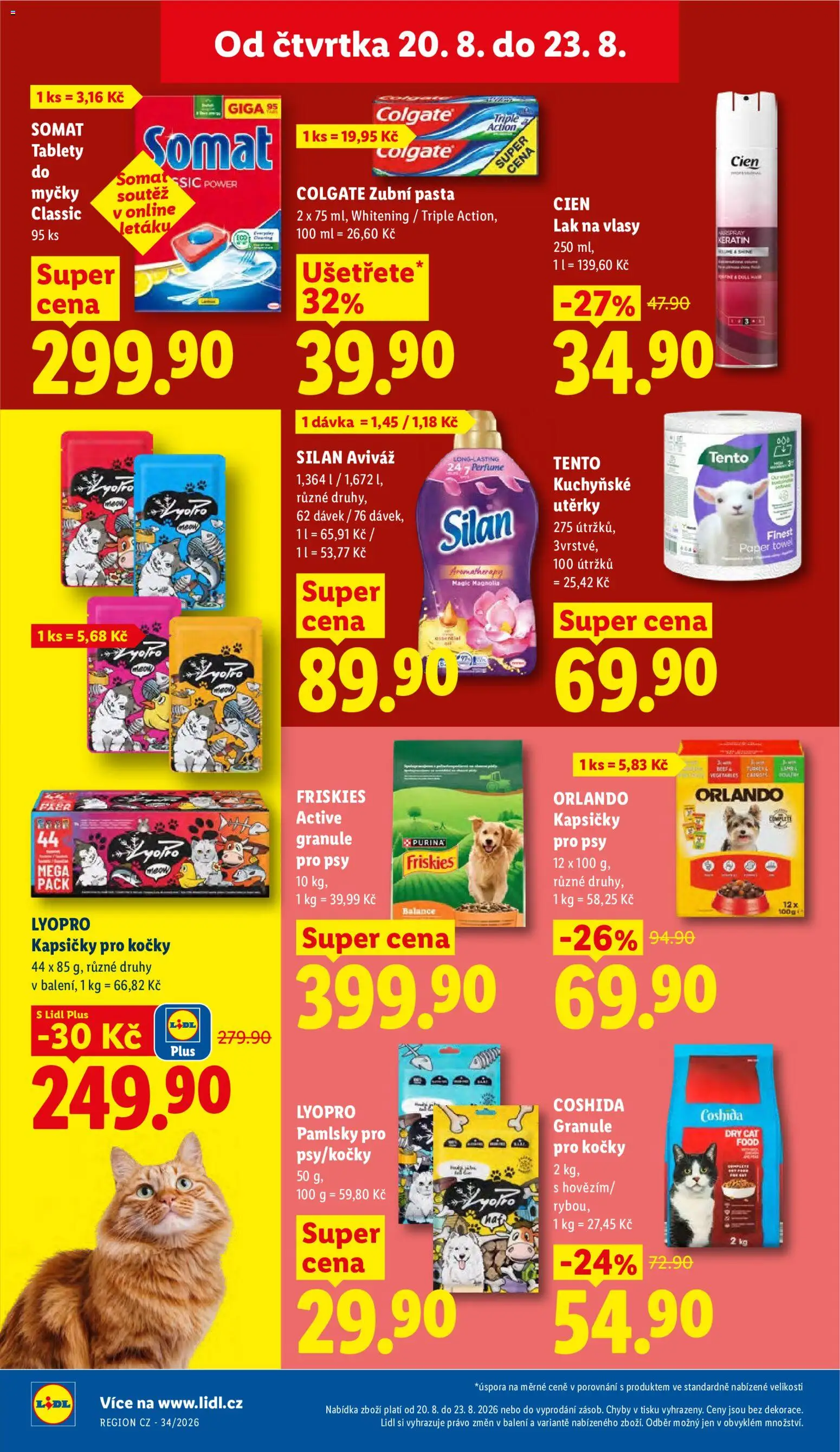 Lidl leták od 20.08.2026 | Strana: 28 | Produkty: Zubní pasta, Granule pro psy Friskies, Granule pro psy, Cien