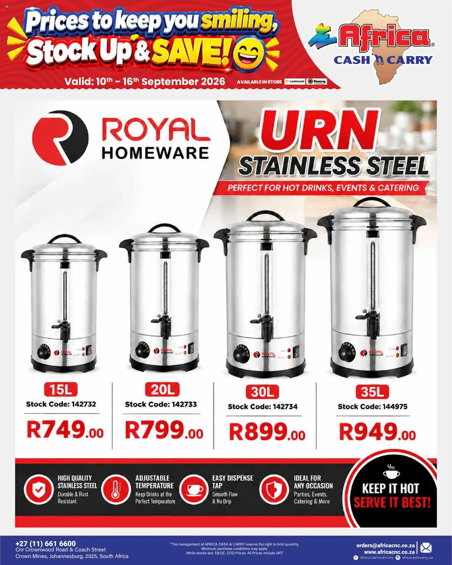 New Africa Cash & Carry catalogue – valid from 10/09/2026 | Page: 34 | Products: Stock