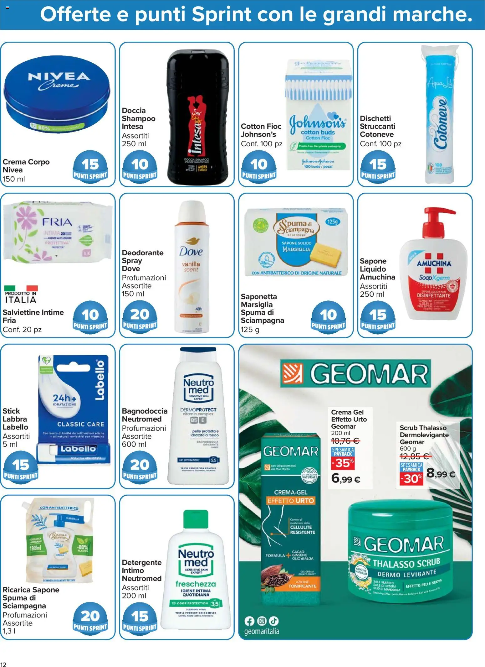 Volantino Carrefour del 07.04.2026 | Pagina: 12 | Prodotti: Deodorante, Detergente, Olio, Doccia