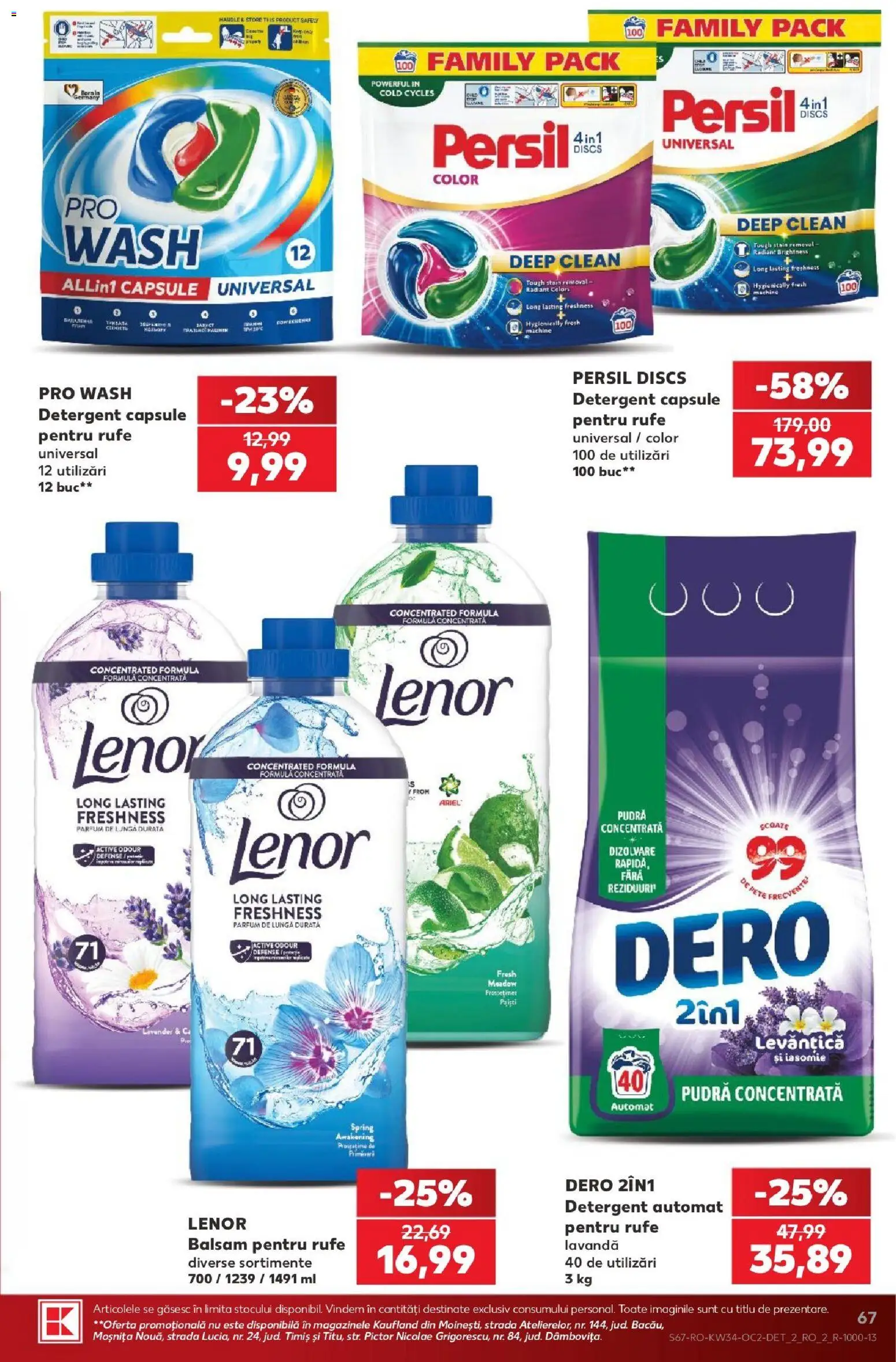 Noul catalog Kaufland – valabil de la 19.08.2026 | Pagină: 67 | Produse: Detergent Capsule, Parfum, Pudră, Balsam pentru rufe
