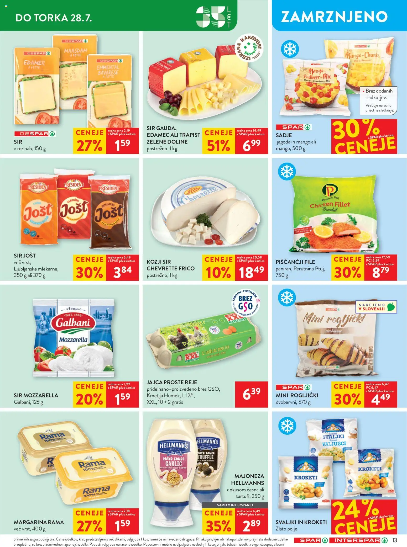 Novi Spar katalog ponudbe – veljaven od 22.07.2026 | Stran: 19 | Izdelki: Rogljički, Sir, Jajca, Mango