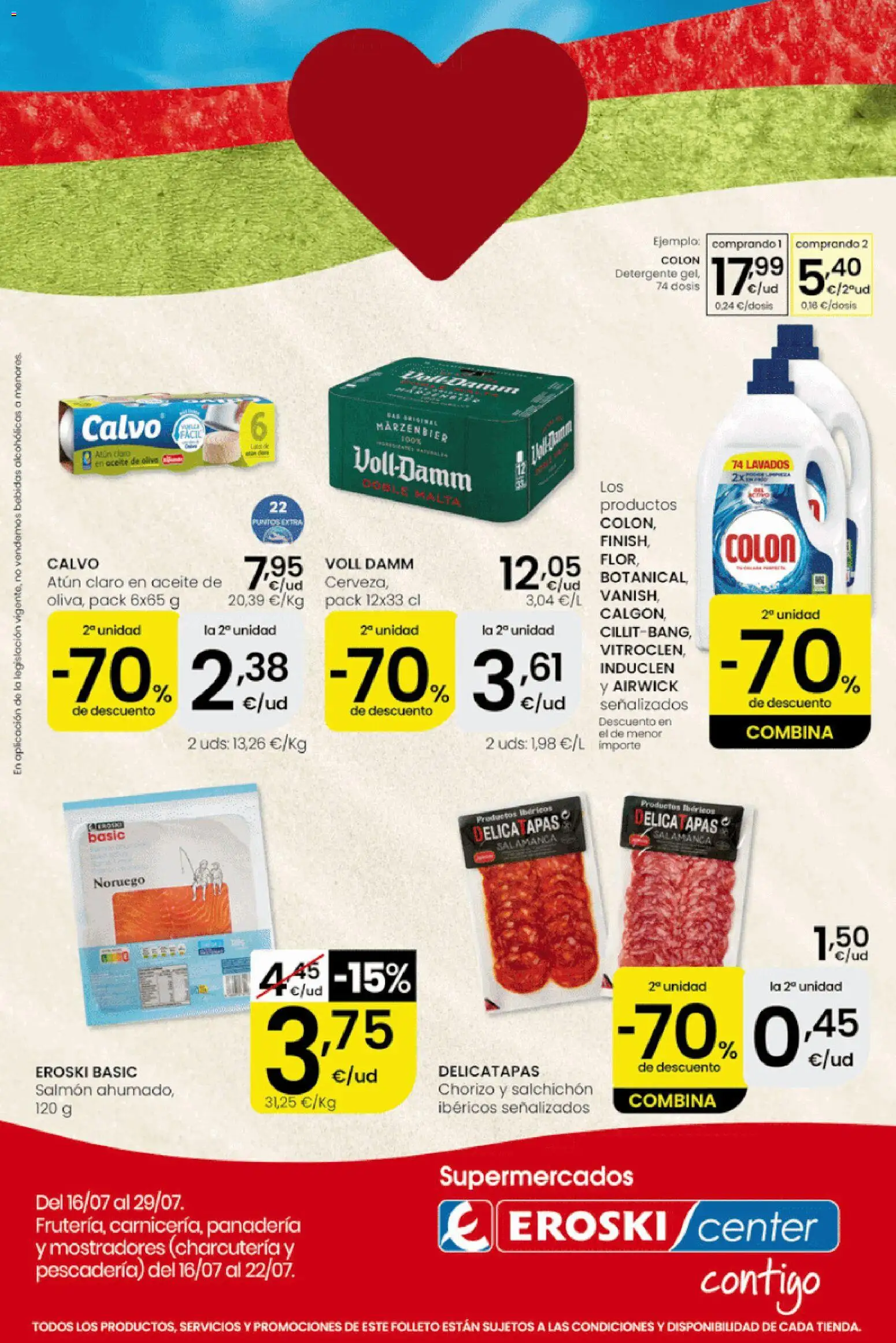 Eroski folleto Center │ válido desde el 16/07/2026 | Página: 1 | Productos: Detergente, Aceite, Aceite de oliva, Atún claro