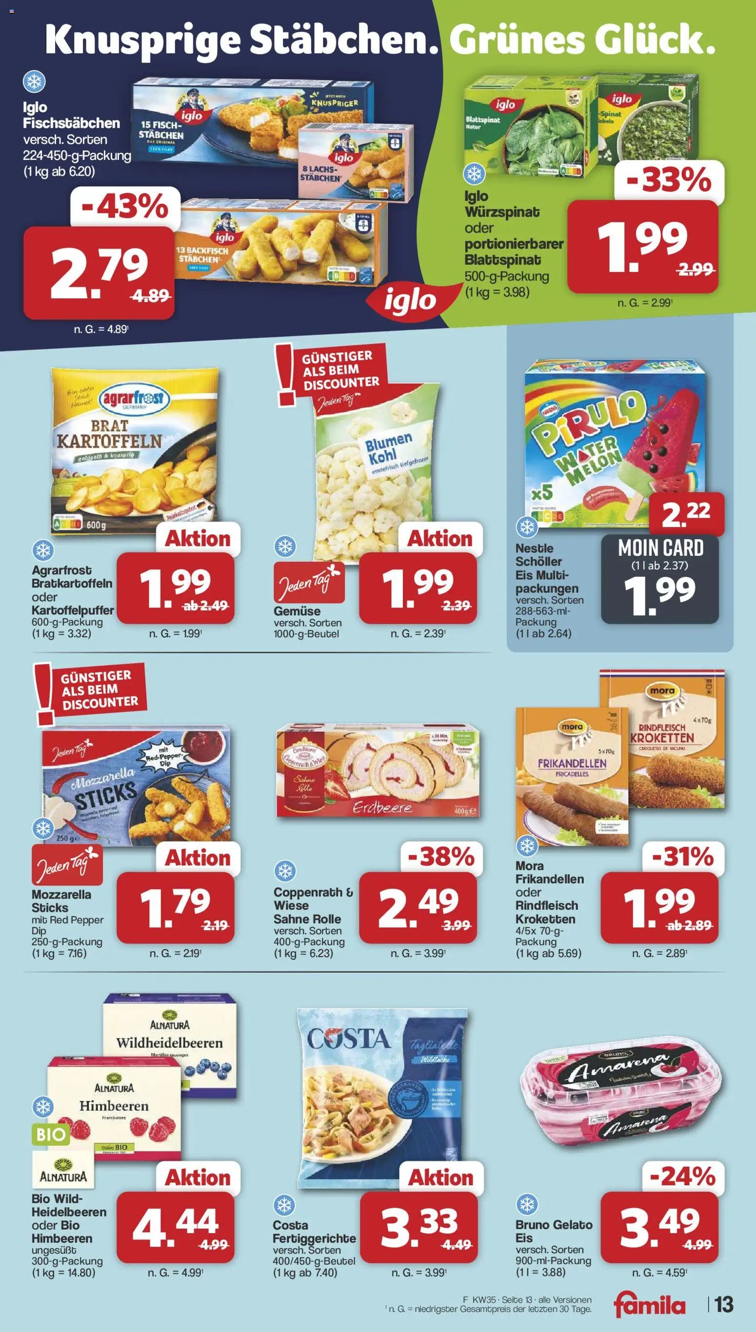 Famila Nordwest Prospekt – gültig ab 23.08.2026 | Seite: 15 | Produkte: Iglo, Blumen, Fischstabchen, Rindfleisch