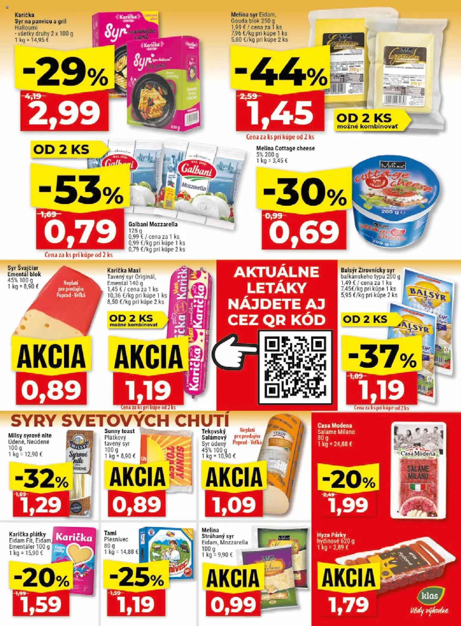 Nové Klas akcie – leták je platný od 13.07.2026 | Strana: 11 | Produkty: Gril, Strúhaný syr, Tavený syr, Šál