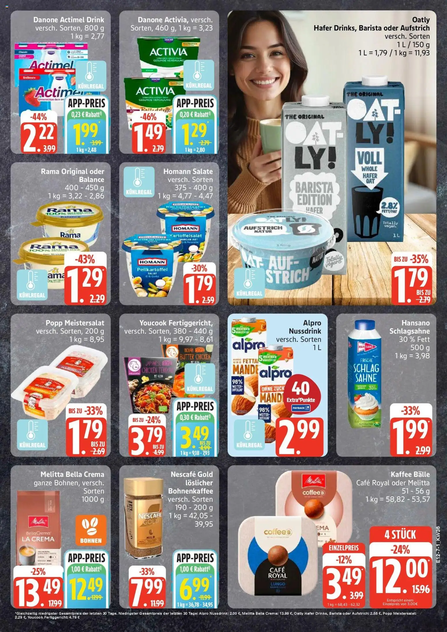 Edeka Prospekt Norderstedt (ab 31.08.2026) » Angebote Online | Seite: 7 | Produkte: Schlagsahne, Kaffee, Alpro, Salat