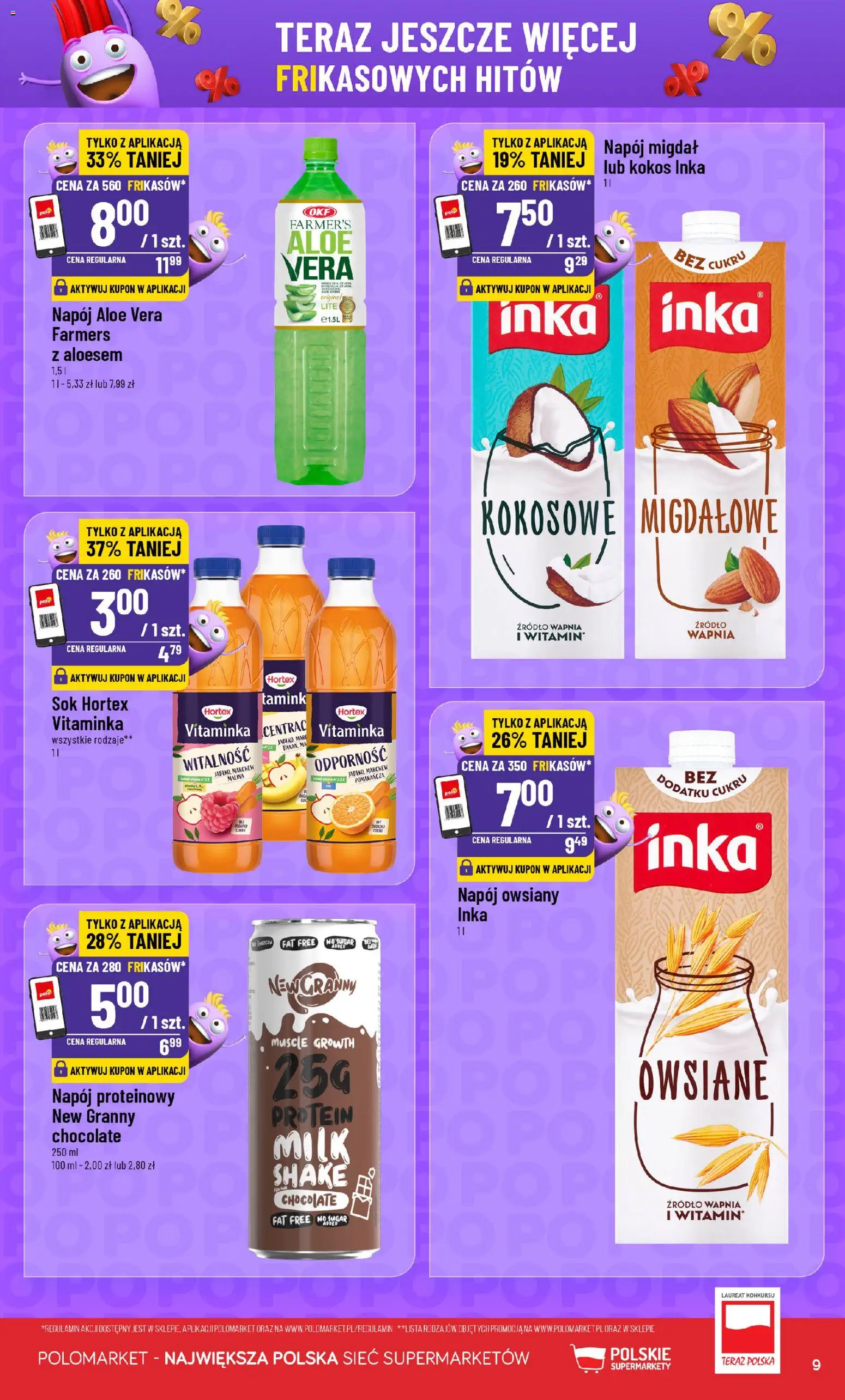 POLOmarket gazetka - Frikasowe Hity od 07.10.2026 | Strona: 9 | Produkty: Napój owsiany, Marchew, Sok, Kokos