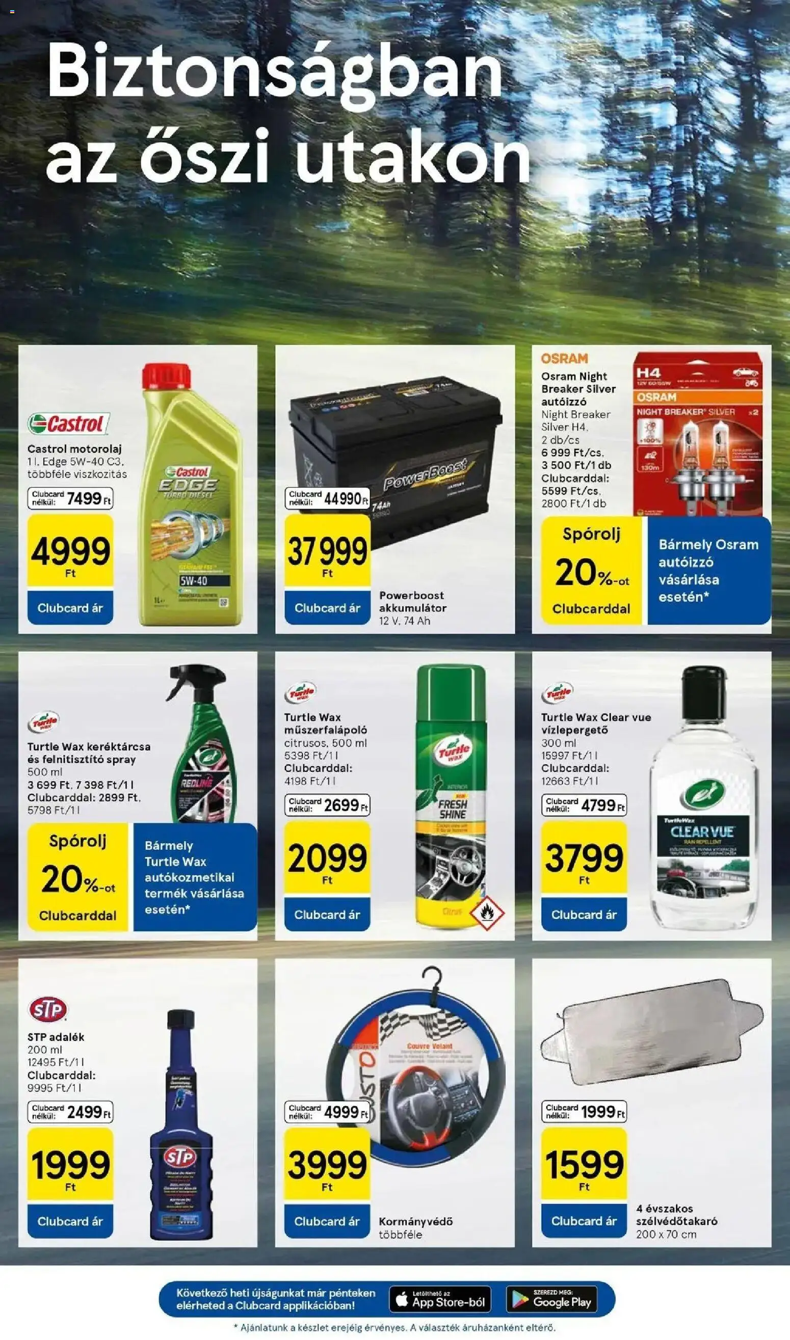 Tesco akciós ujság - amely érvényes a következő dátumtól: 2026.09.10. | Oldal: 33 | Termékek: Turtle Wax, Akkumulátor, Kormányvédő, Motorolaj