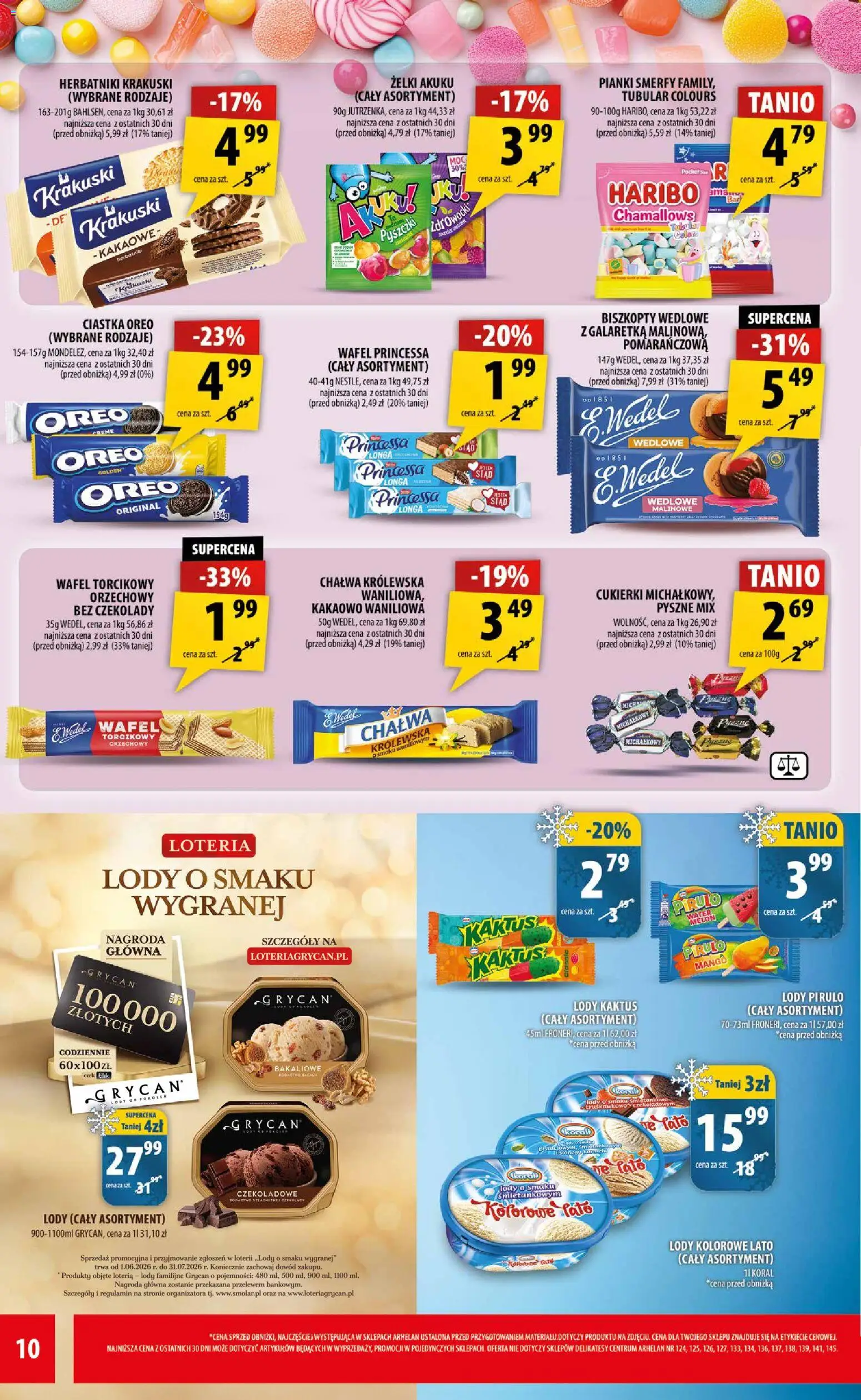 Arhelan gazetka od 17.07.2026 | Strona: 10 | Produkty: Mango, Galaretka, Żelki, Lody Kaktus