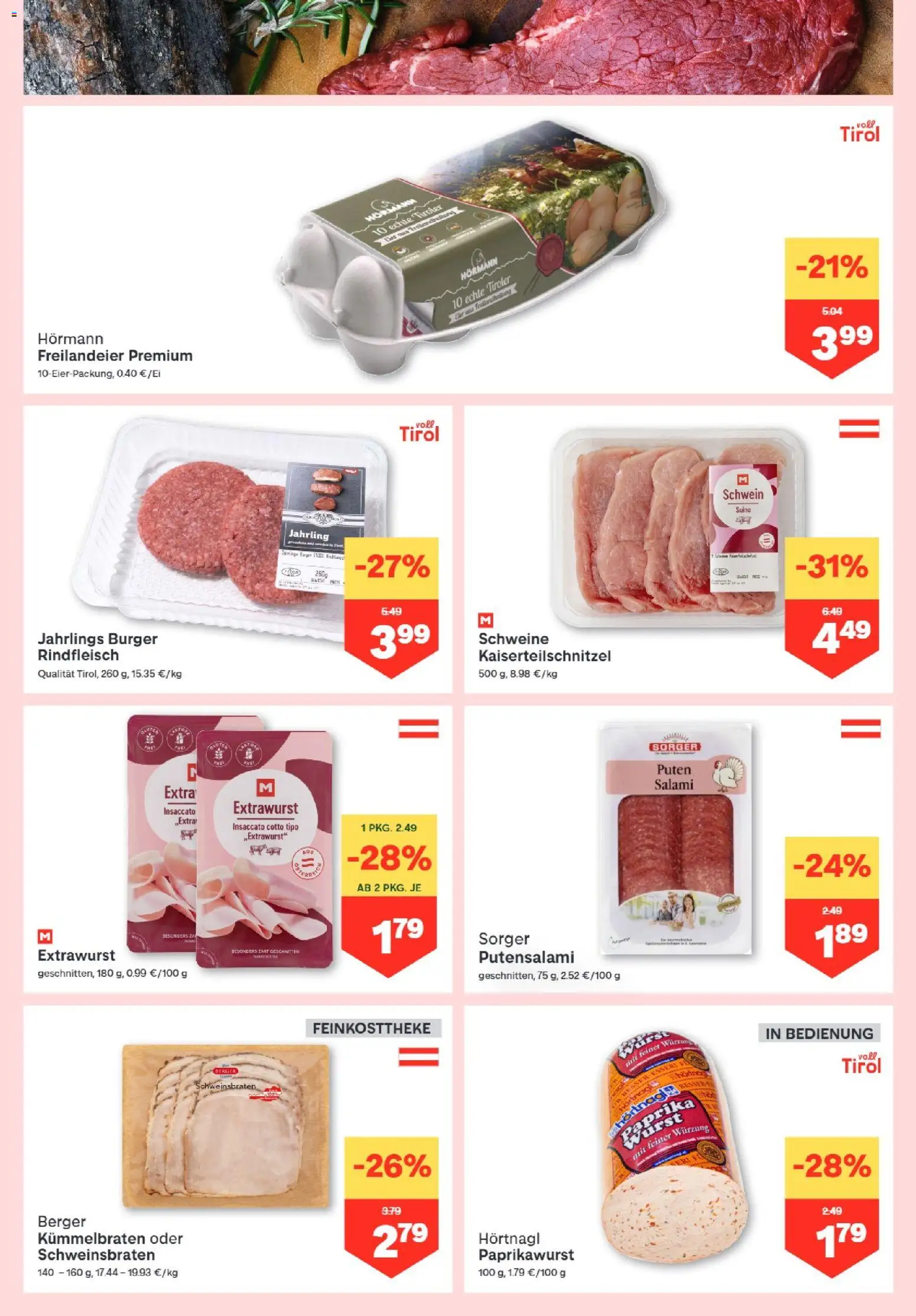 MPREIS Dellach im Drautal gültig ab 17.09.2026 | Seite: 3 | Produkte: Burger, Salami, Rindfleisch