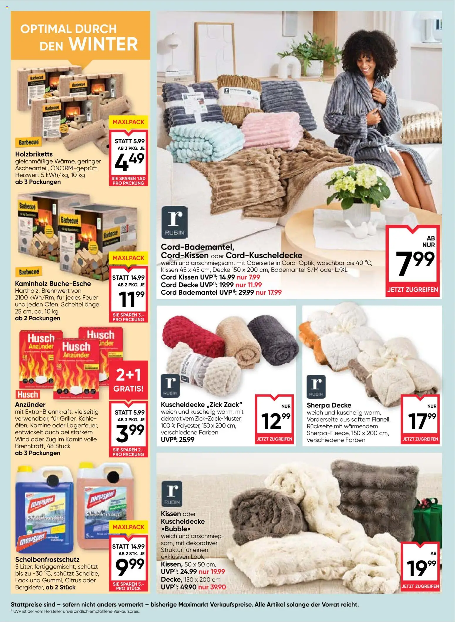 Maximarkt Flugblatt gültig ab 22.10.2026 | Seite: 18 | Produkte: Bademantel, Kissen, Decke