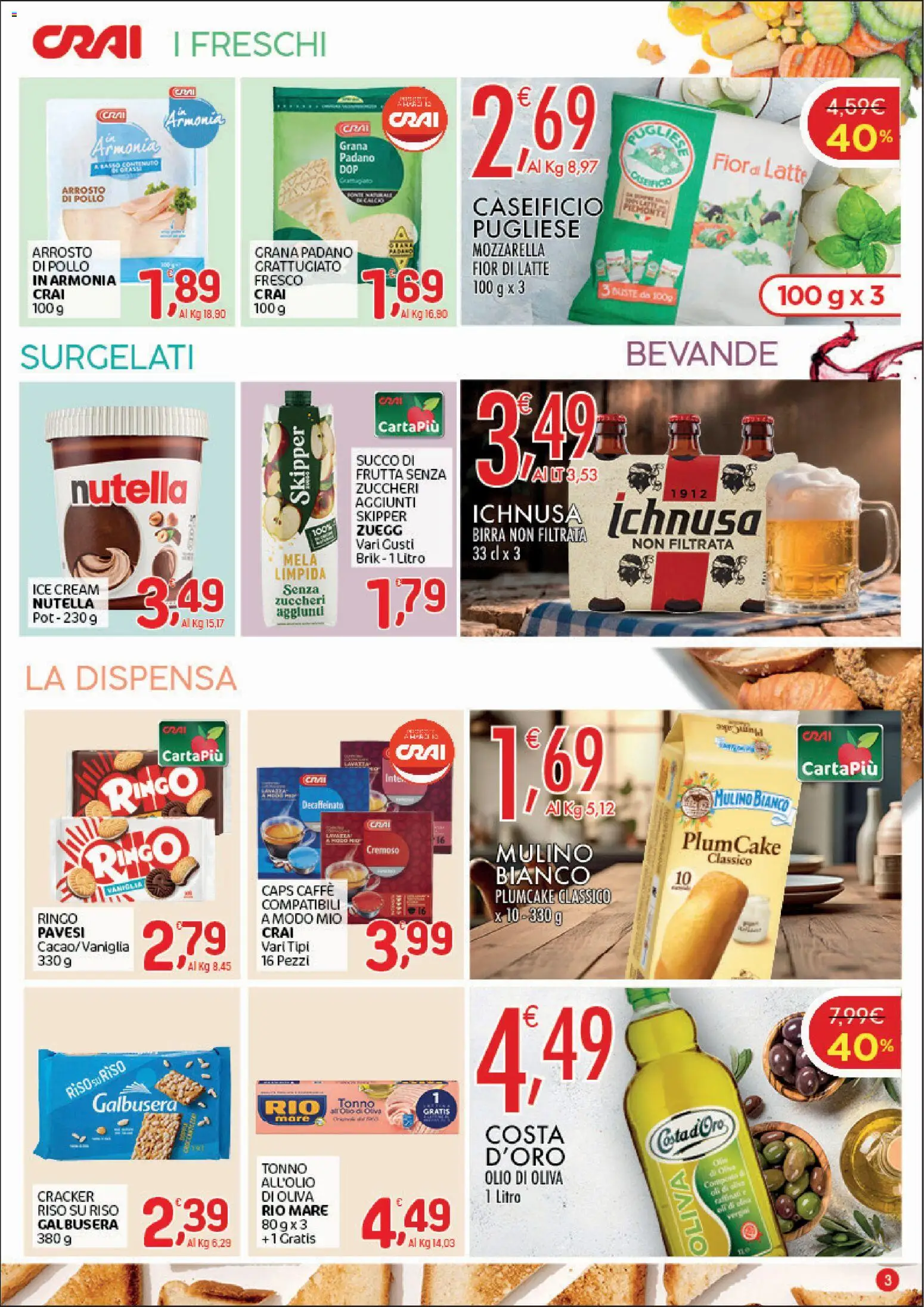 Volantino CRAI del 11.06.2026 | Pagina: 3 | Prodotti: Pollo, Tonno, Plumcake, Olio di Oliva