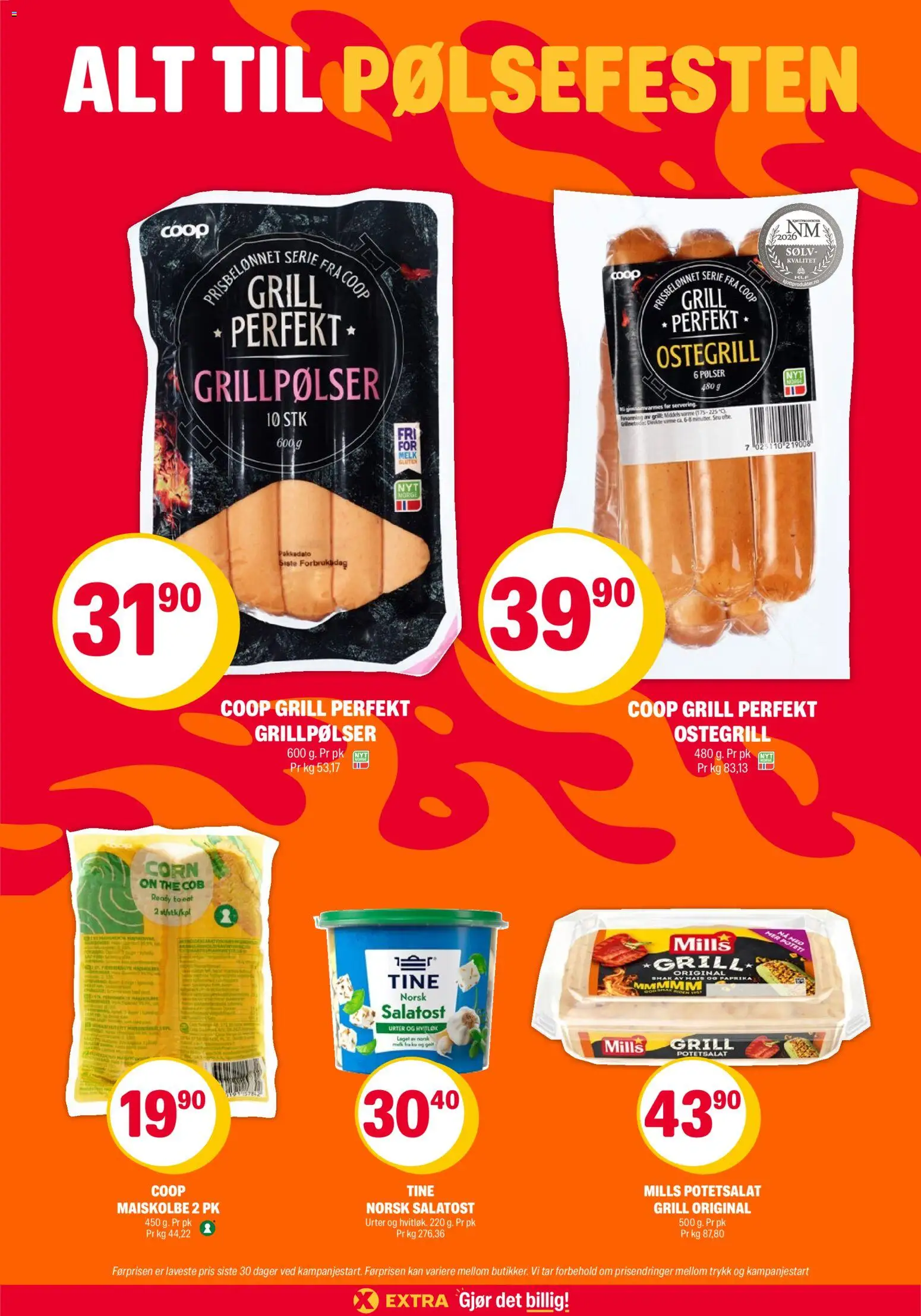 {H1} | Side: 14 | Produkter: Melk, Pølser, Urter, Grill