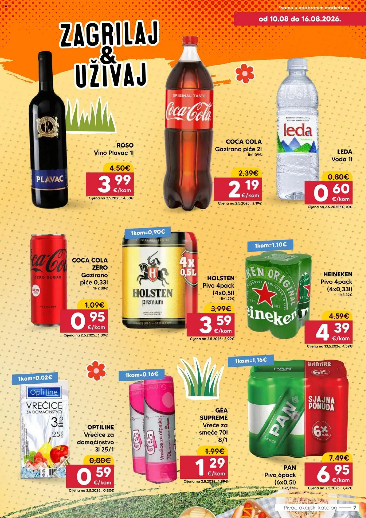 Pivac katalog | vrijedi od 10.08.2026 | Stranica: 7 | Proizvodi: Coca cola, Vino, Heineken, Voda