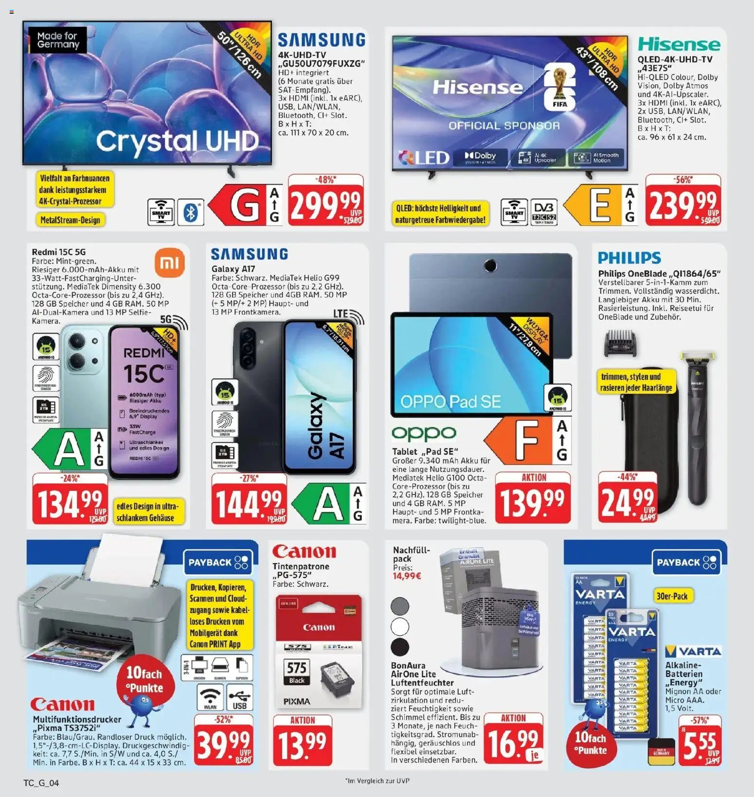 Edeka Prospekt Eislingen (ab 12.10.2026) » Angebote Online | Seite: 36 | Produkte: Kabel, Philips, Samsung, Tablet