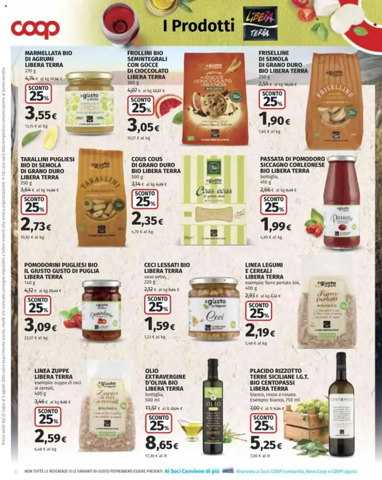 Volantino COOP del 23/07/2026 | Pagina: 8 | Prodotti: Cereali, Agrumi, Vaso, Terra