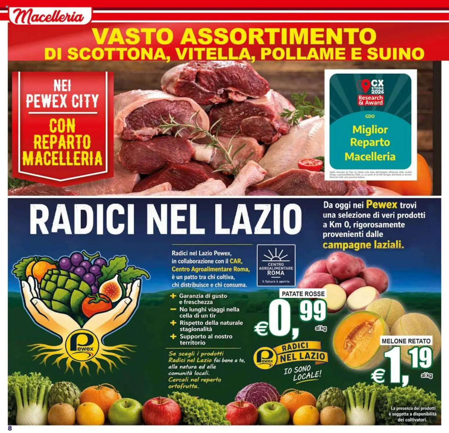 Volantino Pewex del 31/07/2026 | Pagina: 8 | Prodotti: Patate, Suino, Melone