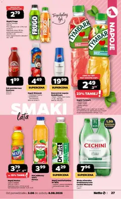 Pogląd oferty "Sok pomidorowy, Dawtona, 300 ml" - ważna od 03.08.2026 | Strona: 27 | Produkty: Brzoskwinia, Sok jabłkowy, Cechini muszyna, Owoce
