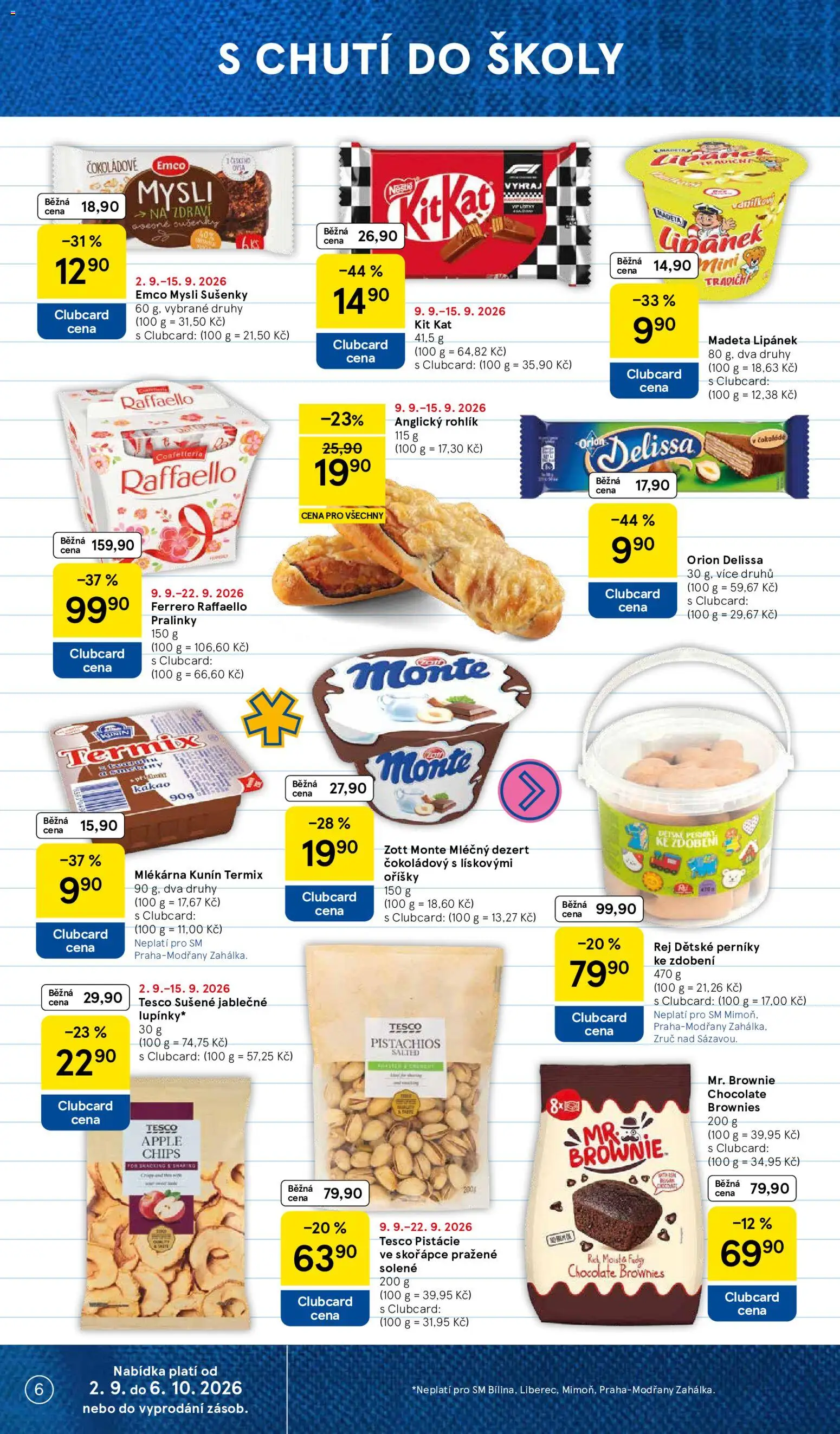 Tesco leták - Supermarket od 09.09.2026 | Strana: 6 | Produkty: Emco Mysli, Termix, Apple, Dezert