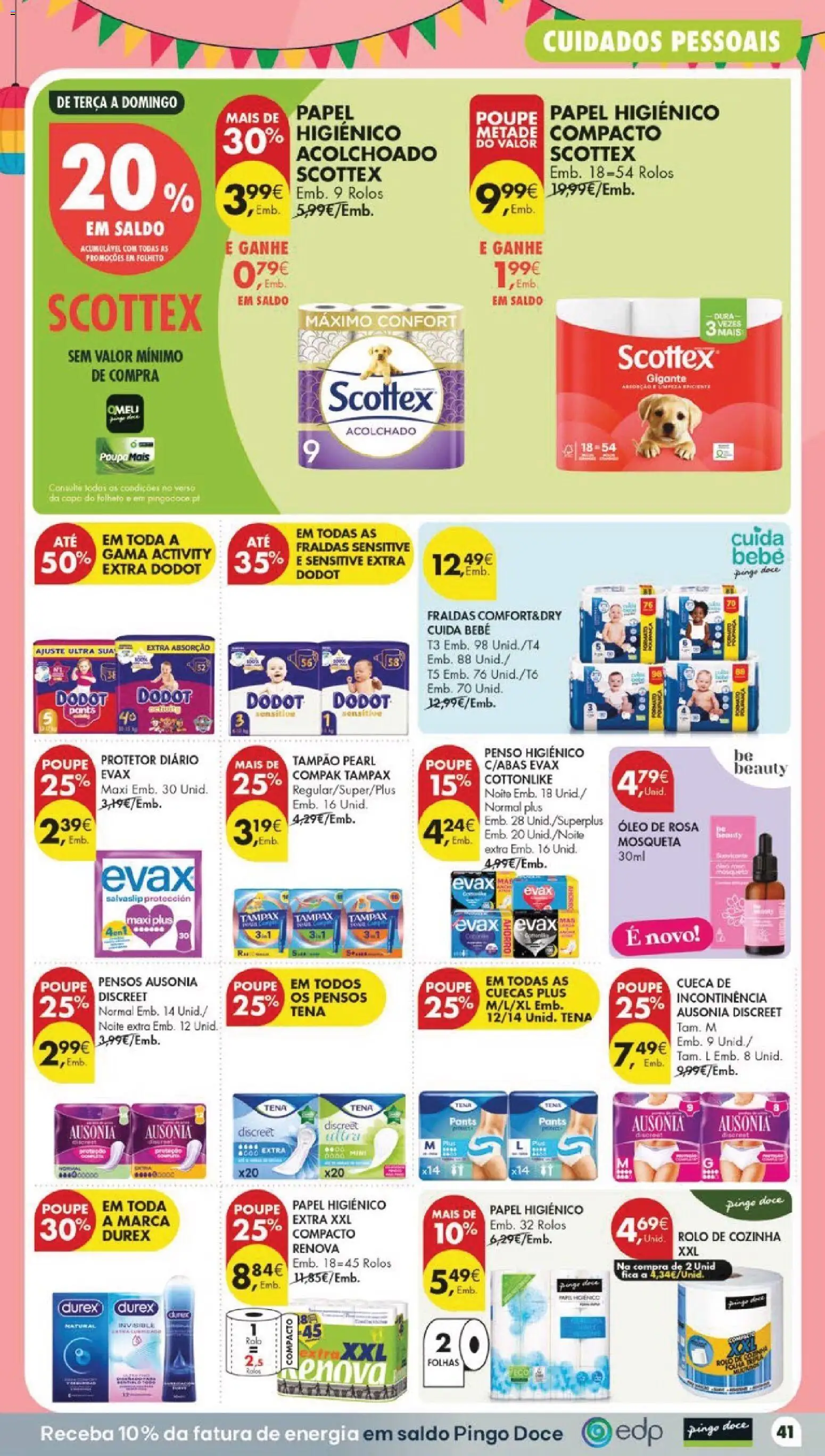 Pingo Doce folheto │ válido de 09.06.2026 | Página: 45 | Produtos: Papel higiénico, Fraldas, Óleo, Cuecas